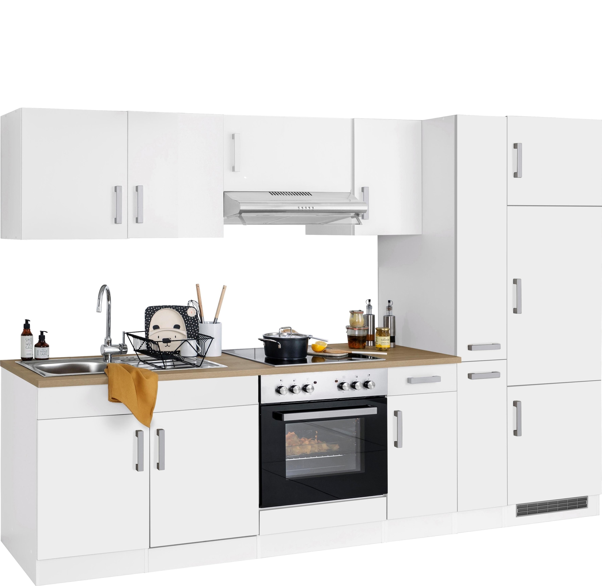 KOCHSTATION Kitchenette »KS-Gera« Largeur 300 cm, avec appareils électriques en option, avec plan de travail