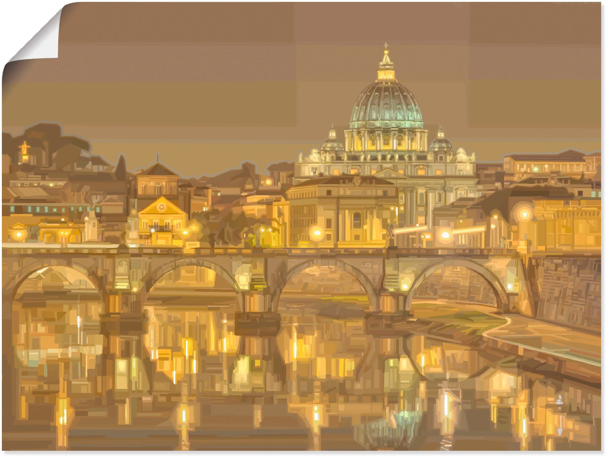 Image of Artland Wandbild »Rom Petersdom«, Italien, (1 St.), in vielen Grössen & Produktarten -Leinwandbild, Poster, Wandaufkleber / Wandtattoo auch für Badezimmer geeignet bei Ackermann Versand Schweiz