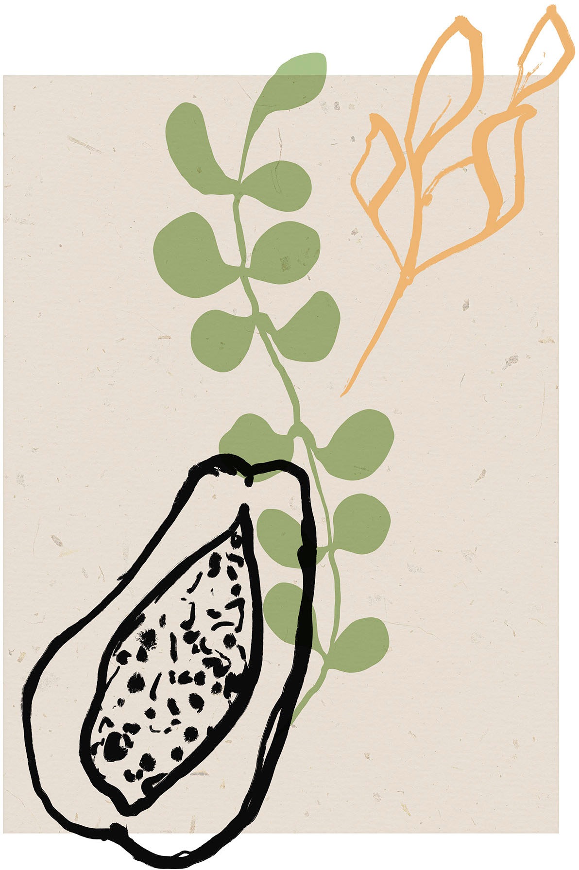 Image of Komar Wandbild »Papaye du paradis«, (1 St.), Deutsches Premium-Poster Fotopapier mit seidenmatter Oberfläche und hoher Lichtbeständigkeit. Für fotorealistische Drucke mit gestochen scharfen Details und hervorragender Farbbrillanz. bei Ackermann Versand Sc