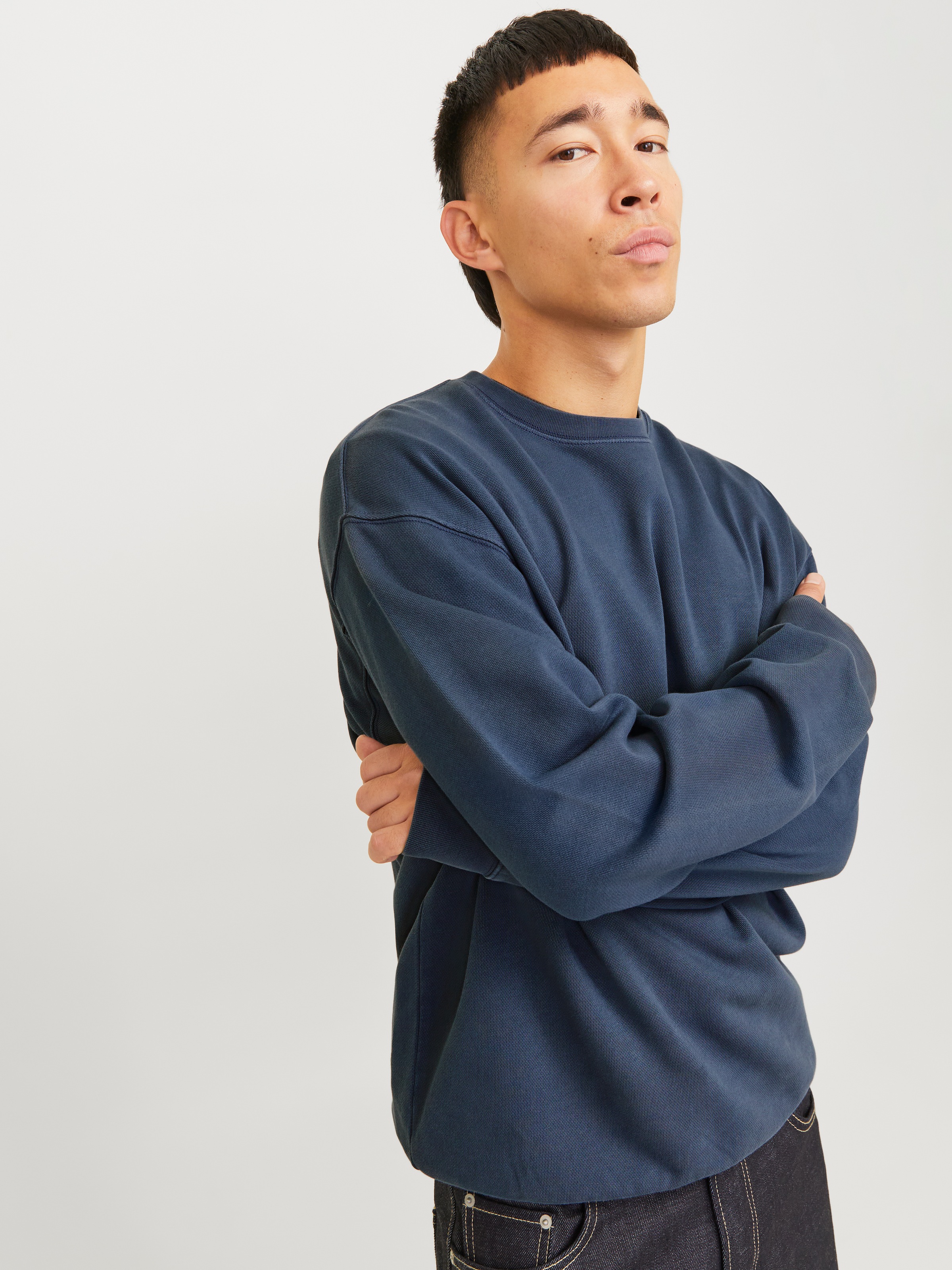 Jack & Jones Sweatshirt »JJECHARGE FADED SWEAT CREW NECK NOOS«, mit Rippbündchen