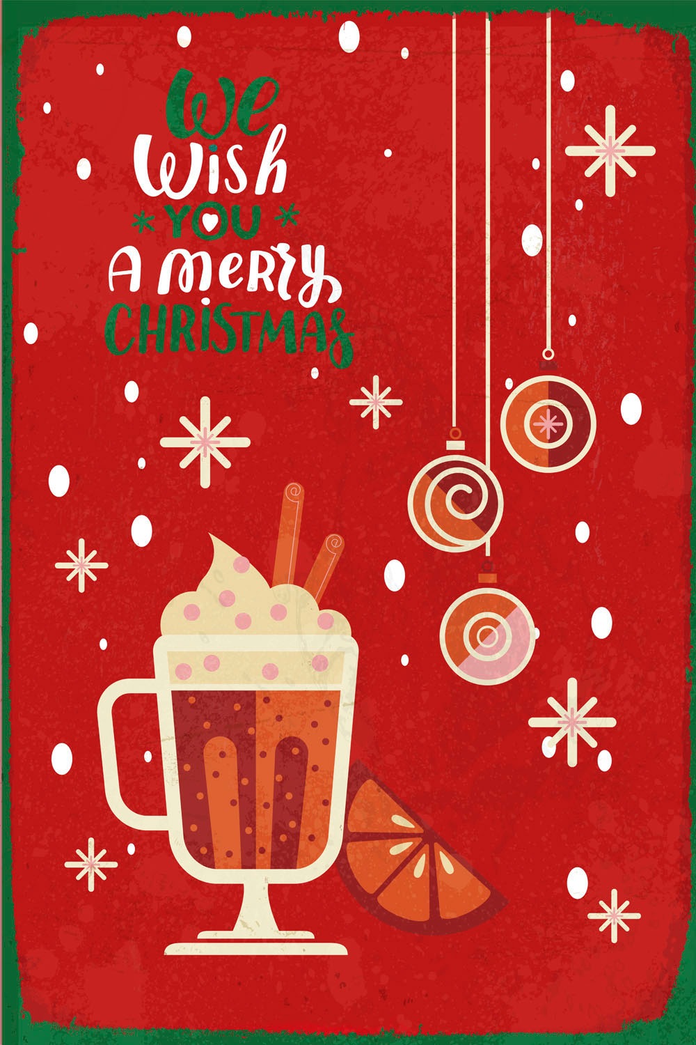 queence Metallbild »We Wish You A Merry Christmas«, Schriftzüge-Schriftzug-Sprüche-Sprüche & Texte-Weihnachten-Schneeflocken-Getränke, (1 St.), Stahlschilder