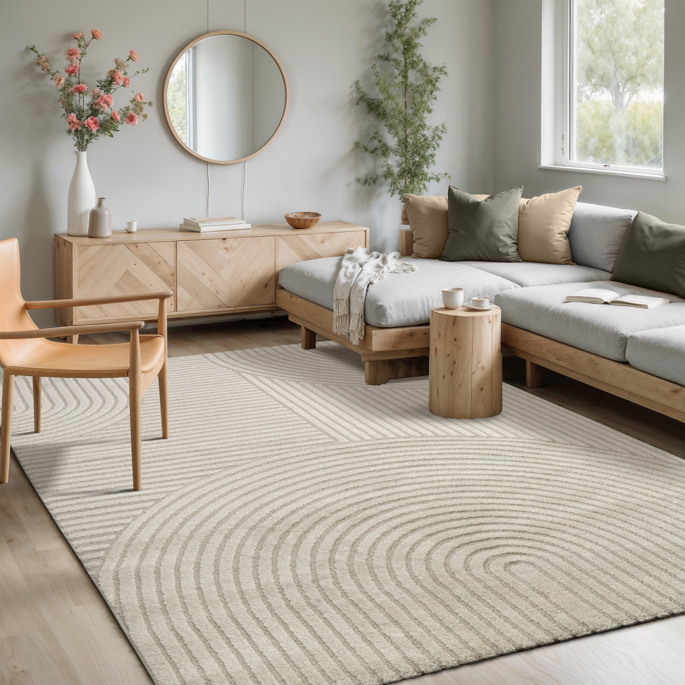 Image of merinos Teppich "Elio 6" rechteckig 16 mm Höhe moderner Kurzflor Teppich mit Hoch-Tief-Effekt, 3D Effekt