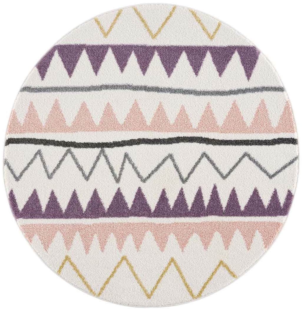 Carpet City Kinderteppich »Anime9382«, rund, 11 mm Höhe, Spielteppich, Zickzack, Weicher Flor, Pflegeleicht, Kinderzimmer