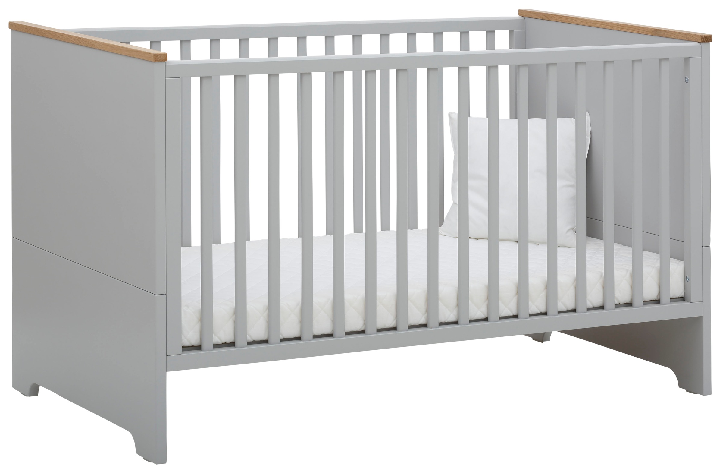 Image of Lüttenhütt Babybett »Lauris, grau/eiche«, FSC®-Holz aus gewissenhaft bewirtschafteten Wäldern bei Ackermann Versand Schweiz