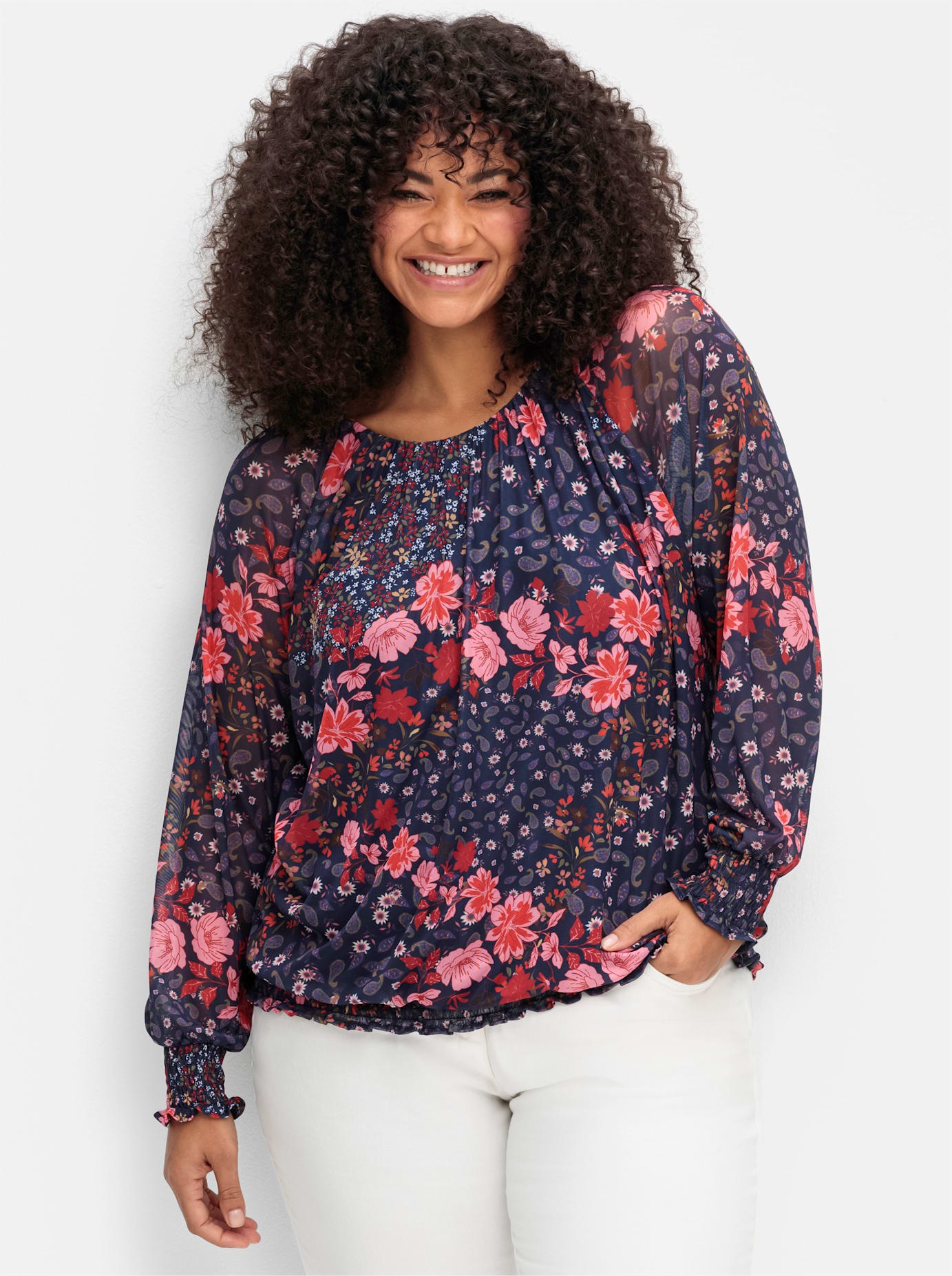 sheego by Joe Browns Langarmshirt »T-Shirt«, (1 tlg.)
