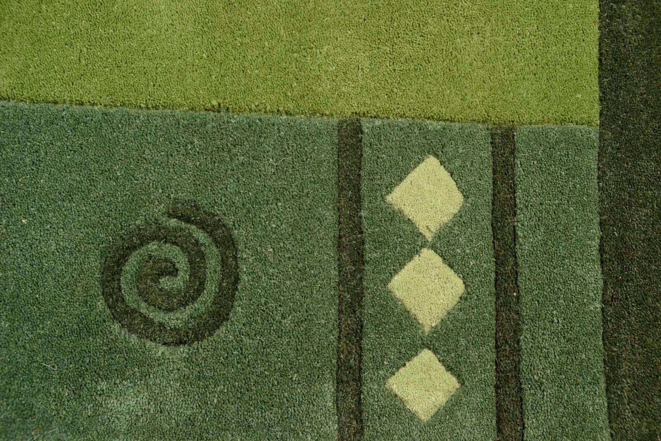 THEKO Wollteppich »Ambadi«, achteckig, 14 mm Höhe, reine Schurwolle, handgetuftet, mit Bordüre, modern