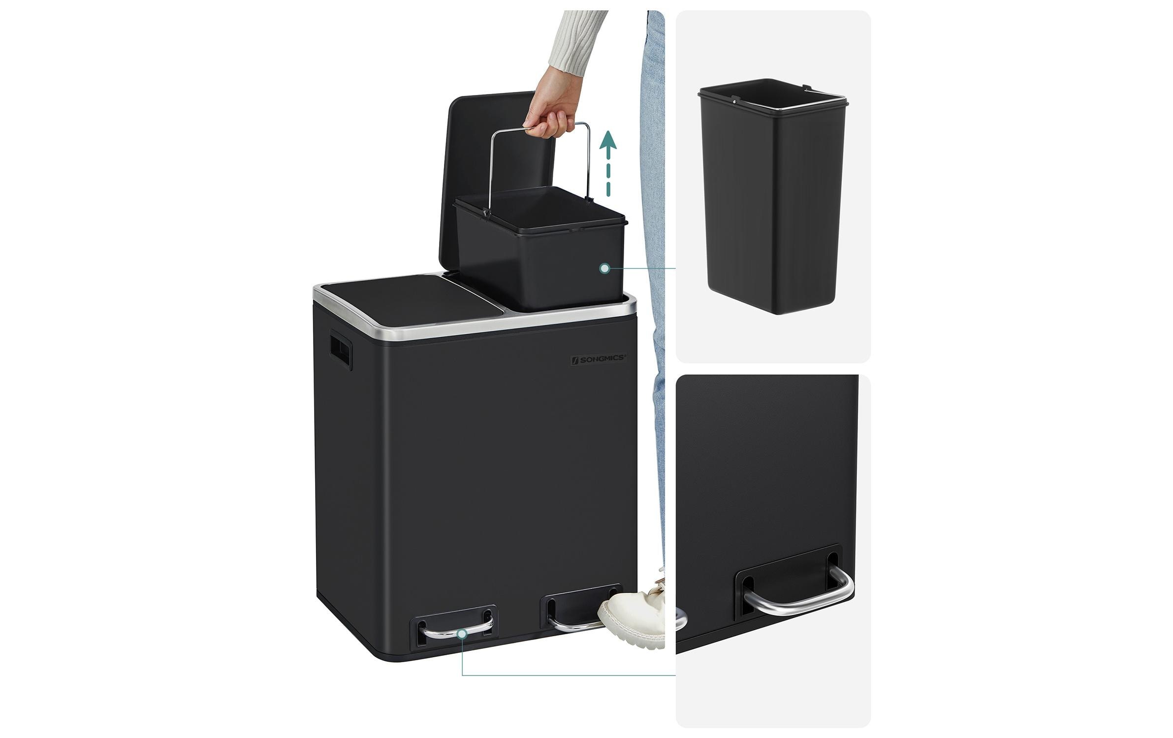 SONGMICS Mülleimer »30 l« 2 Behälter