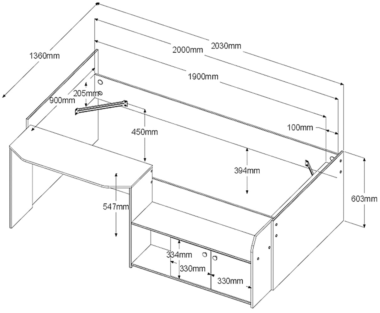 Parisot Jugendzimmer-Set »Jade 11« Set, 2 tlg. Mit Schreibtischplatte und Kommode