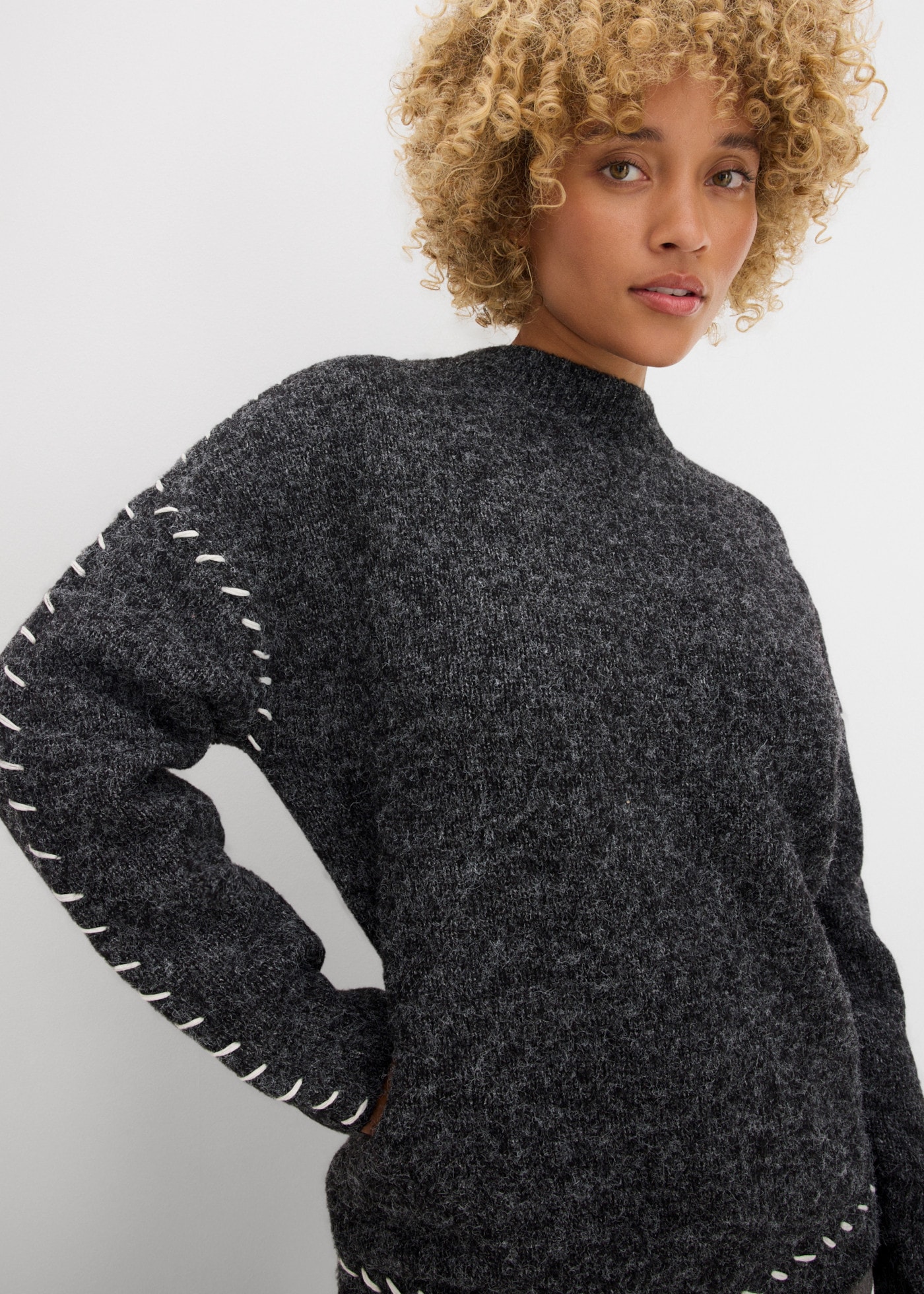 bonprix Longpullover mit hüftbedeckender Länge, Oversize-Passform