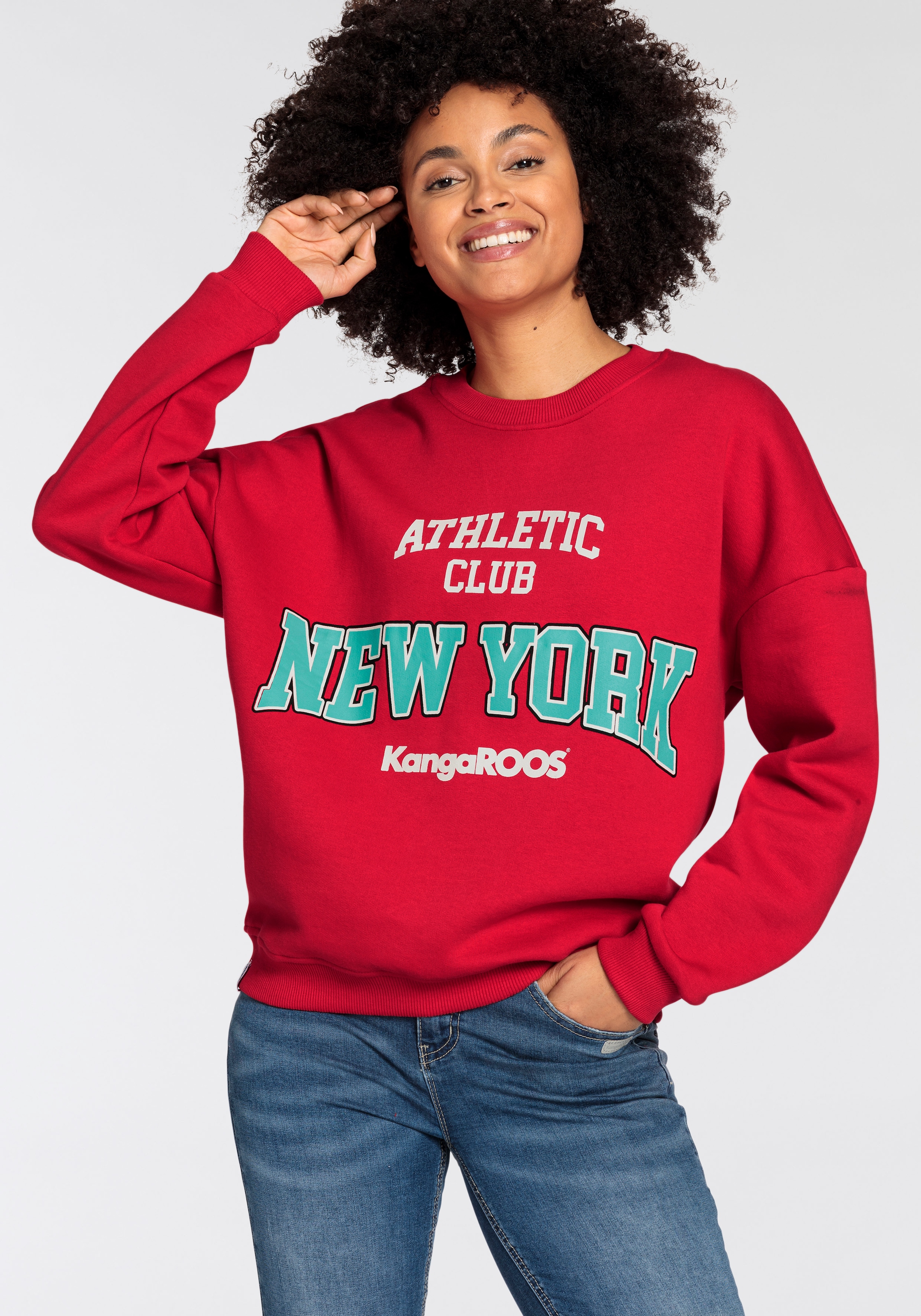 Sweatshirt, mit grossem Logodruck im College-Style