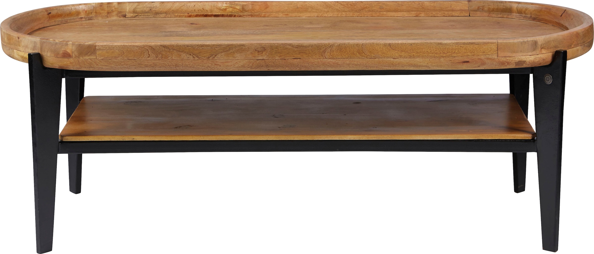 SIT Table basse »Telč aus Mangoholz mit Tablett & Metallgestell« plateau amovible utilisable comme plateau de service pratique