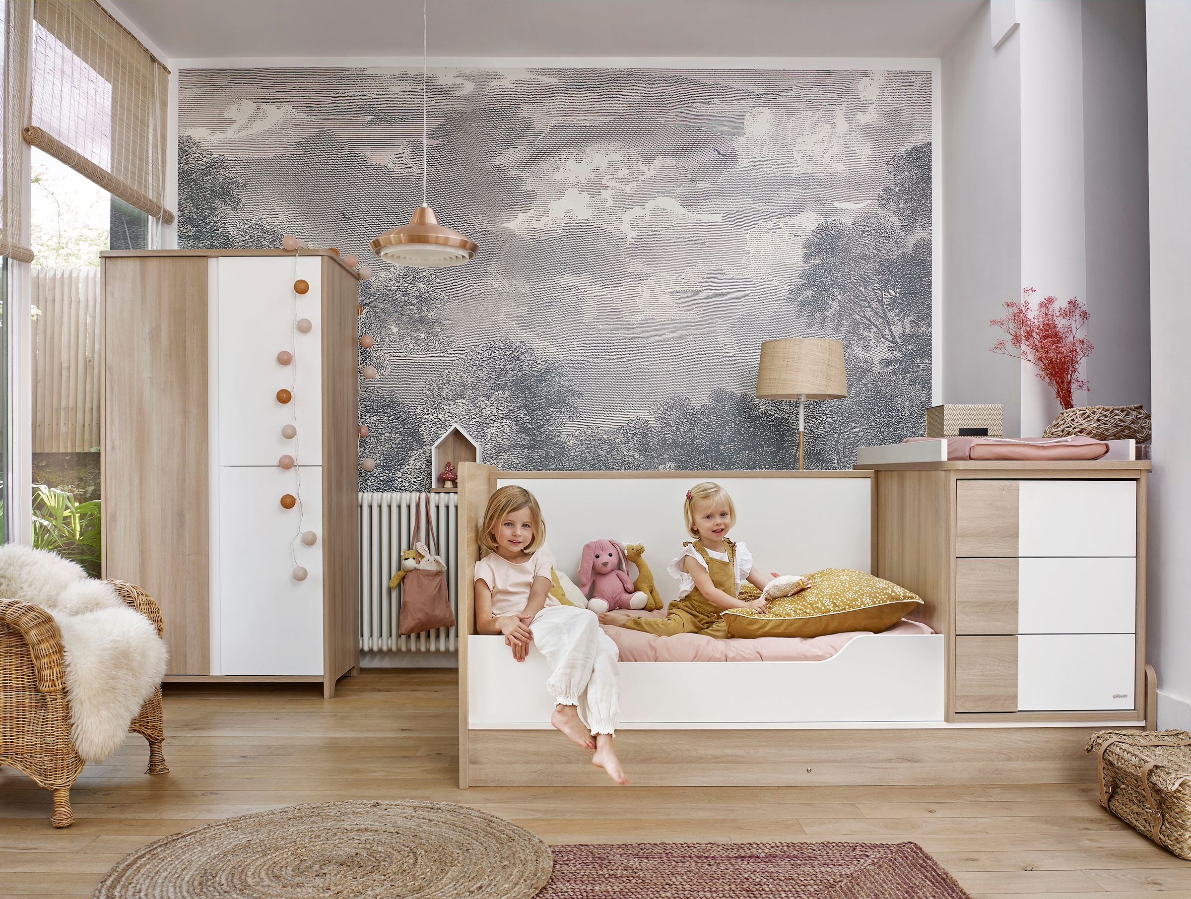 Galipette Babymöbel-Set »Sasha«, (6 tlg.), bestehend aus Schrank, Bett, Regal, Kommode, Schreibtisch & Ablage