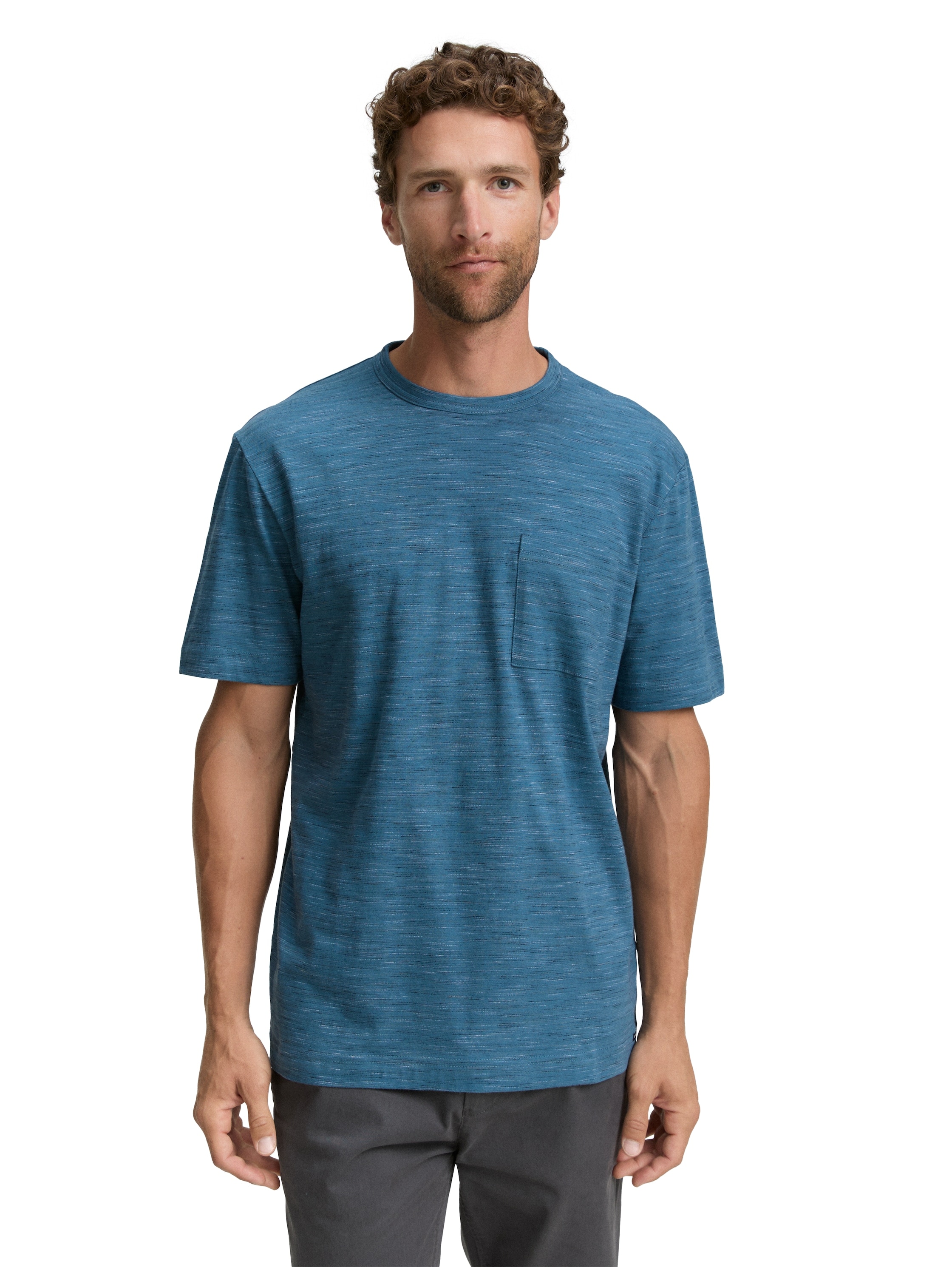 Image of TOM TAILOR Rundhalsshirt in melierter Optik