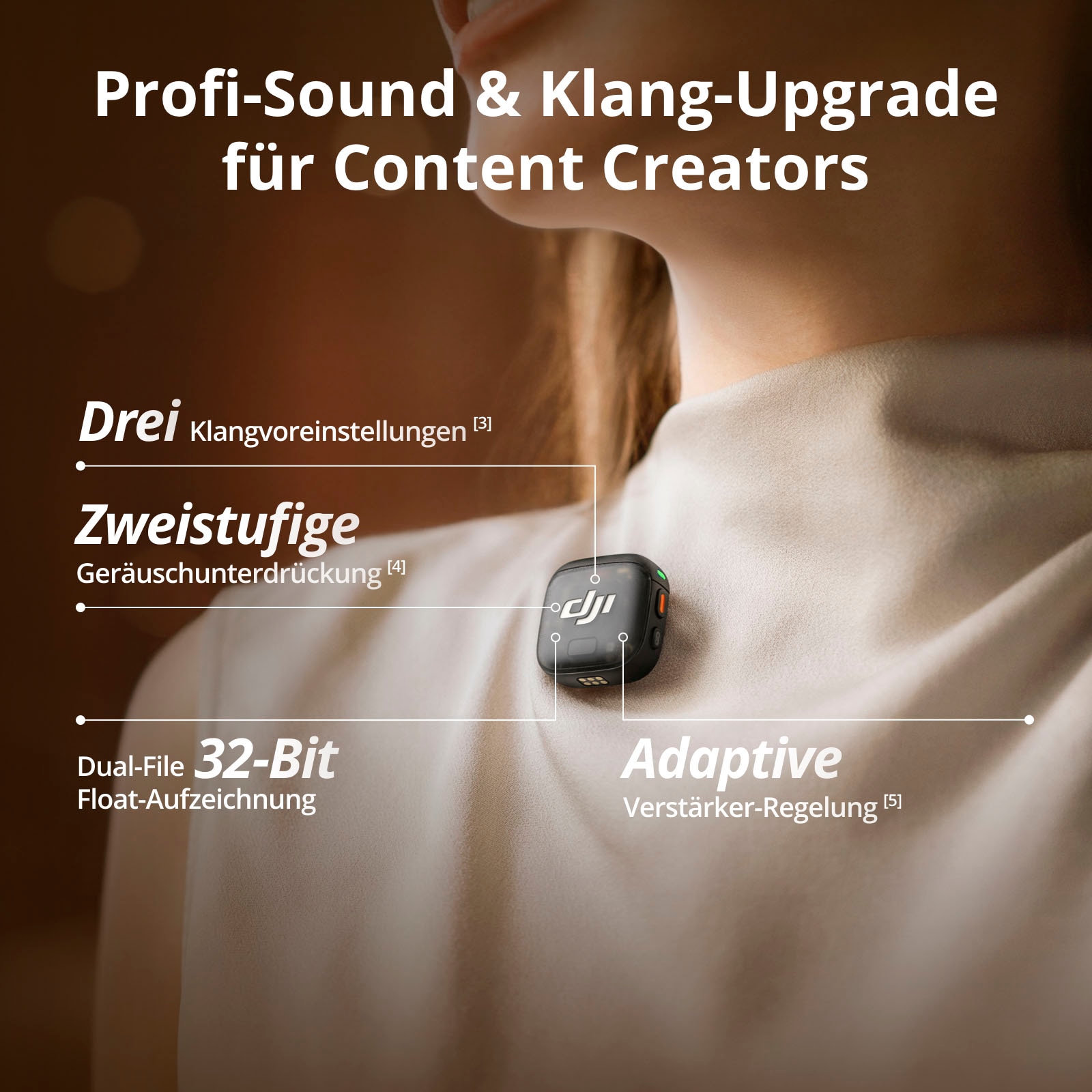 DJI Microphone »Mic 3 (2 Sender + 1 Empfänger + Ladeschale)«