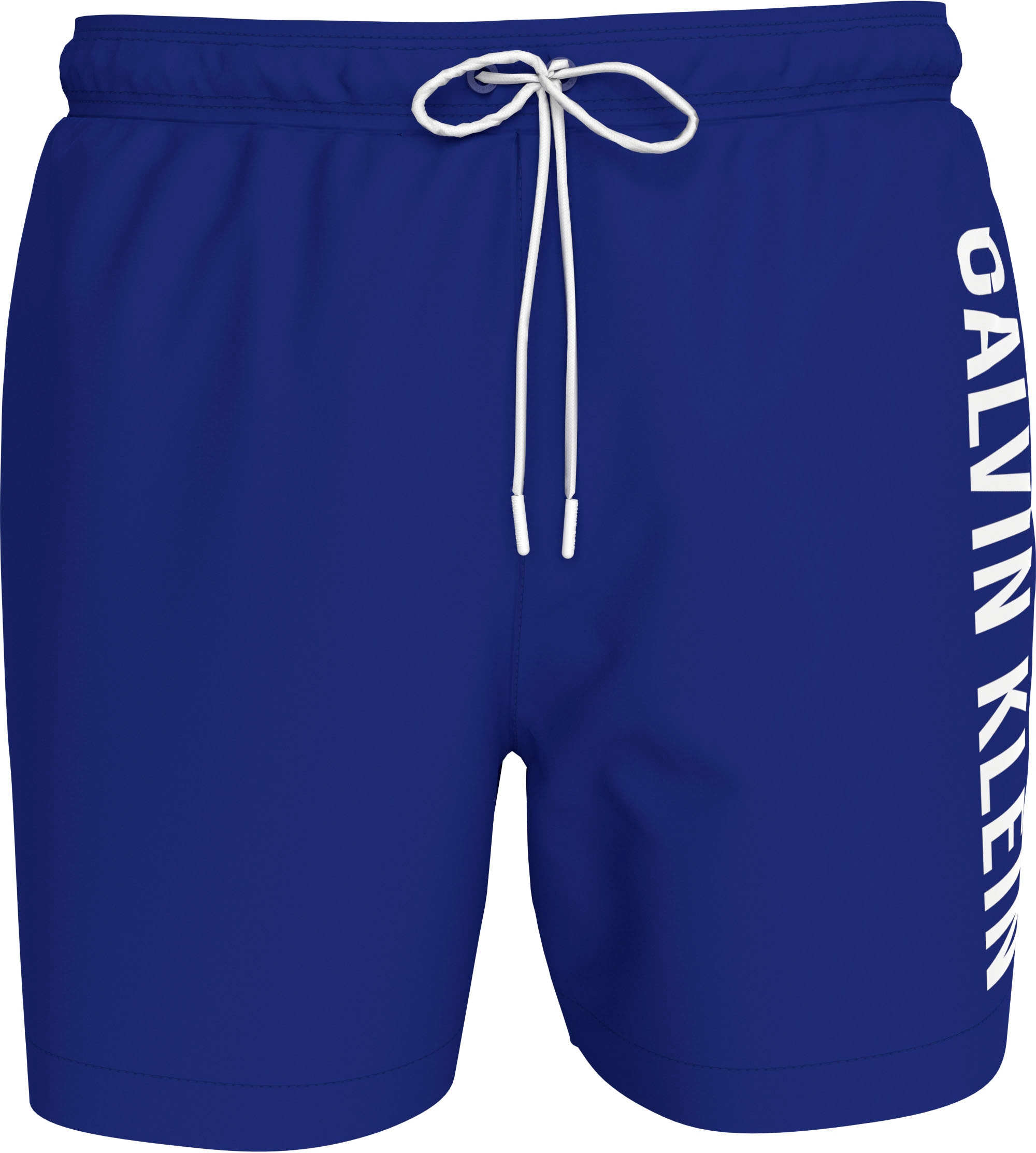 Calvin Klein Swimwear Badeshorts »MEDIUM DRAWSTRING« mit kontrastfarbenem Logo-Schrifztug am Bein
