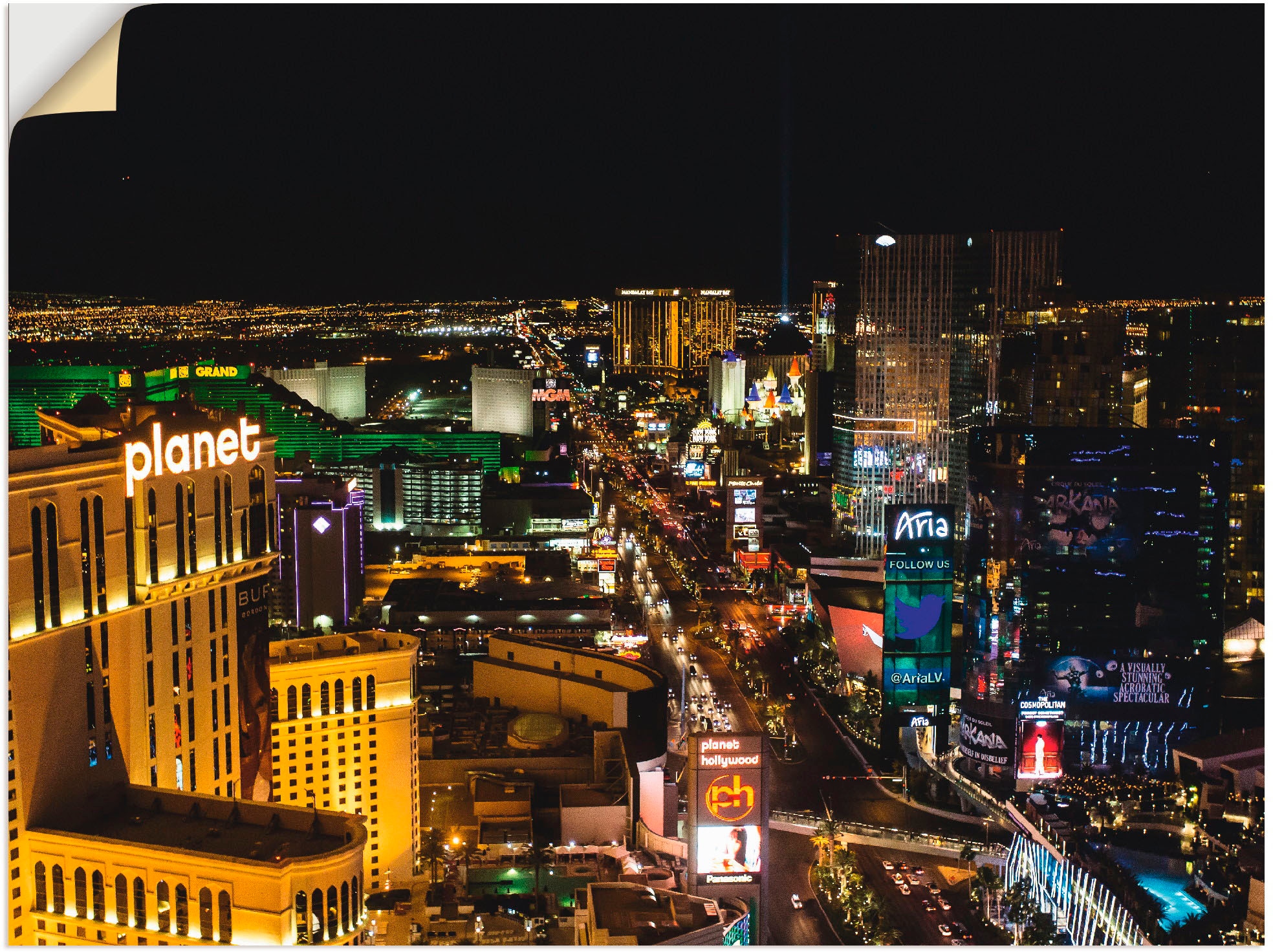 Artland Wandfolie »Las Vegas bei Nacht«, Amerika, (1 St.), selbstklebend