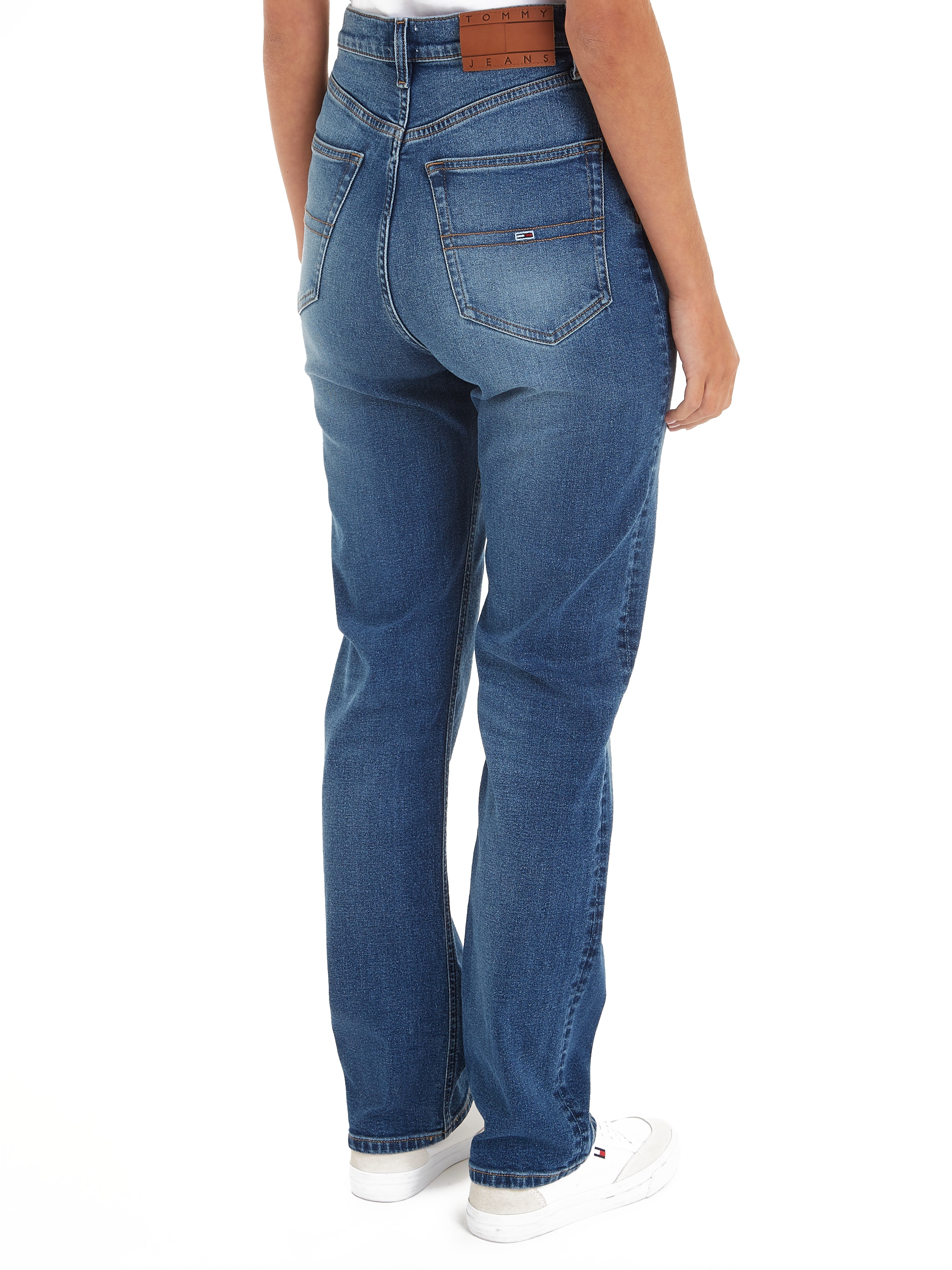 Tommy Jeans Straight-Jeans »JULIE UH STR AH1280«, mit Logostickerei