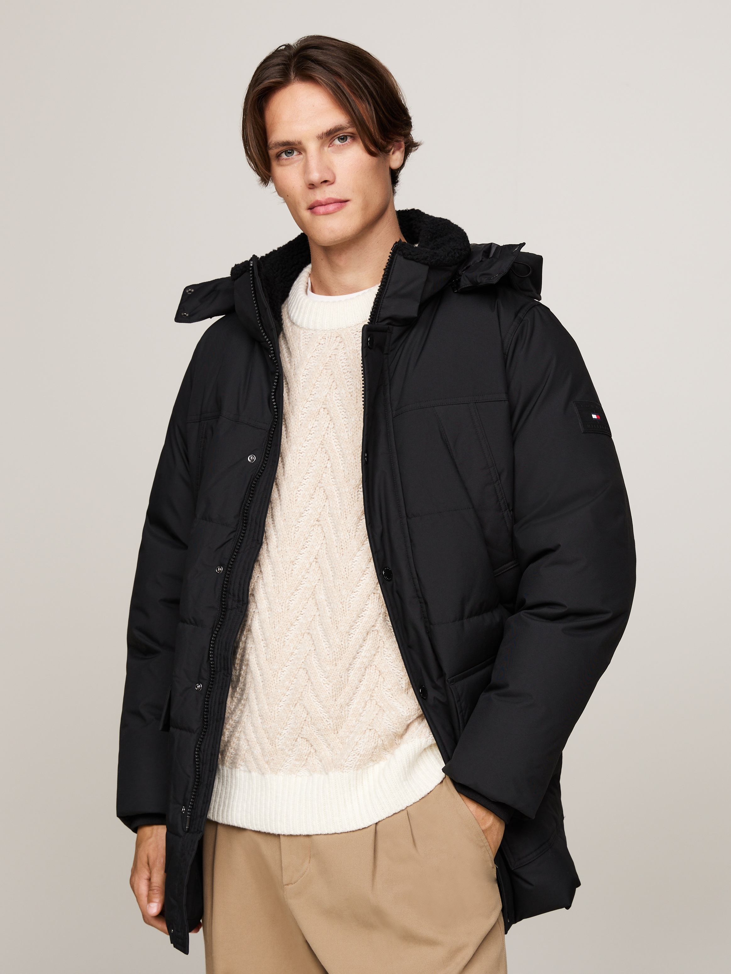 Image of Tommy Hilfiger Parka "ROCKIE UTILITY PARKA" mit Kapuze Winterjacke, Outdoorjacke hoch geschlossen, Stehakragen mit Fellimitat