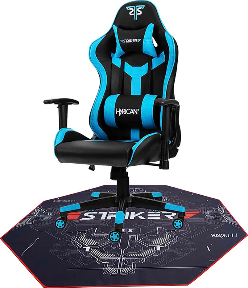 Image of Hyrican Gaming-Stuhl "Striker Gaming-Stuhl "Copilot" Gamingstuhl + Stuhlunterlage" (Set) Bodenschutzmatte 1100x1100x2mm