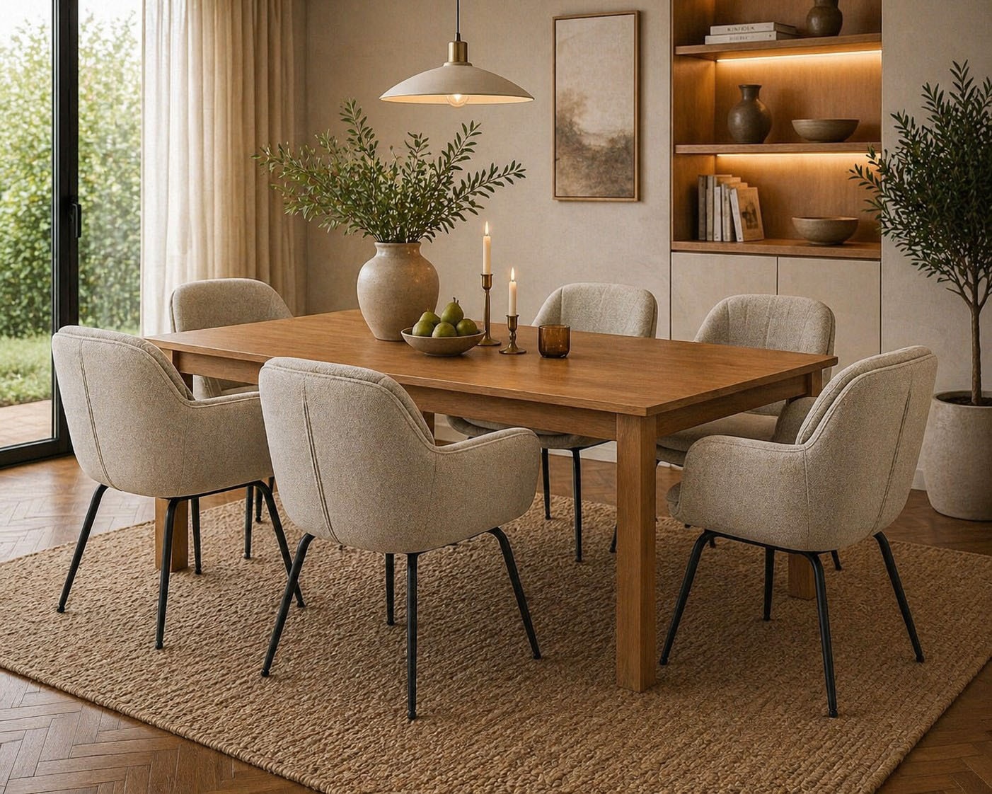 ACTONA GROUP Chaise de salle à manger »Dora mit Armlehnen - gepolstert & bequem, moderner Küchenstuhl« () Revêtement en tissu agréable & grand confort d’assise pour une position détendue