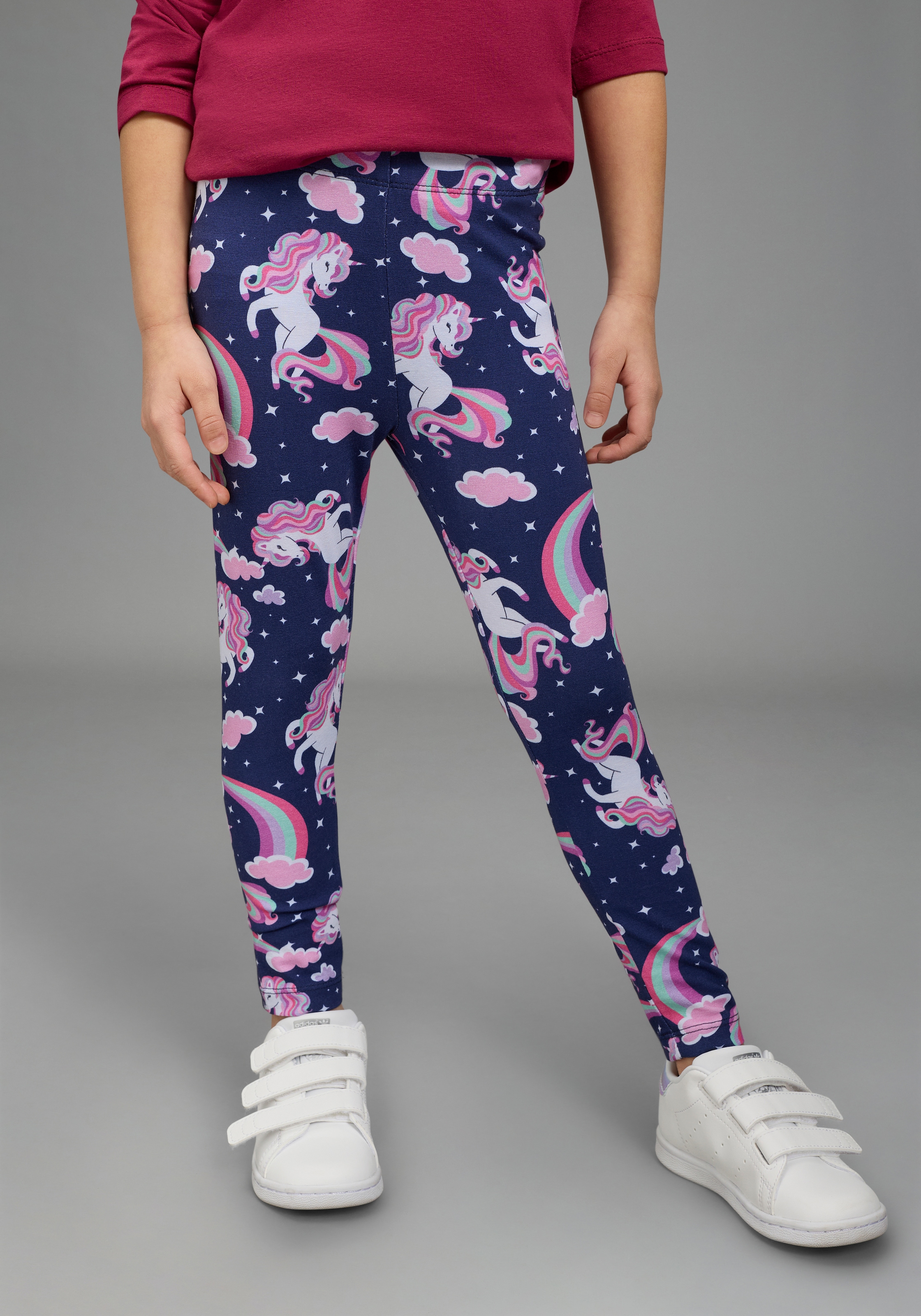 KIDSWORLD Leggings »2er Pack Leggings mit Einhorn-Muster«  für Mädchen, extra-enge Beinform, mit Gummizug am Bund