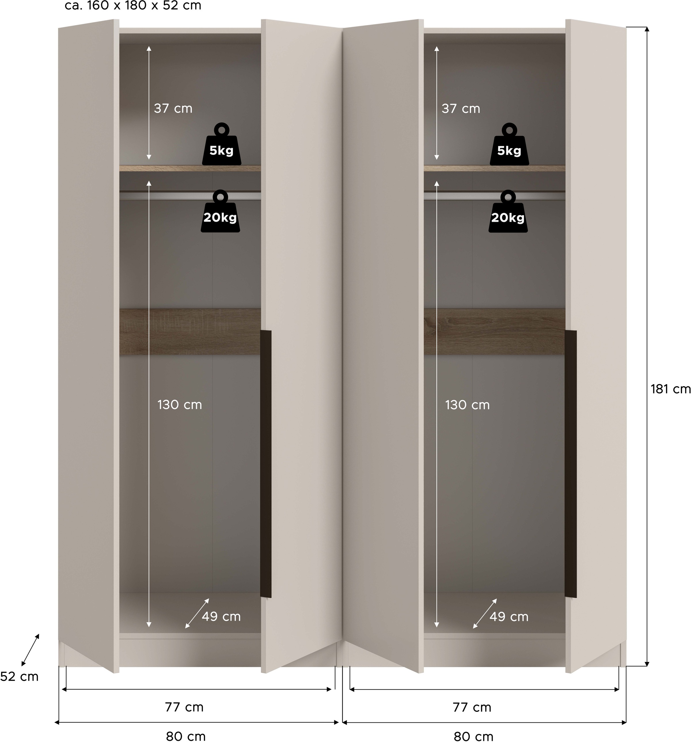 Home affaire Schrank-Set »Skarde moderner Kleiderschrank Schlafzimmerschrank Otto´s Choice« wähle deine beste Schrank Kombination, 1 Stk. tlg.