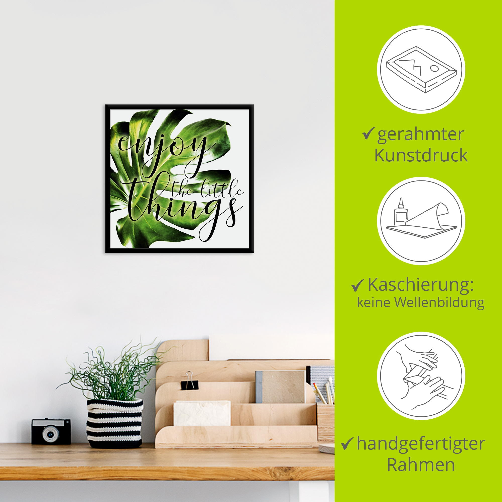 Artland Wandbild »Geniesse die kleinen Dinge«, Sprüche & Texte, (1 St.)