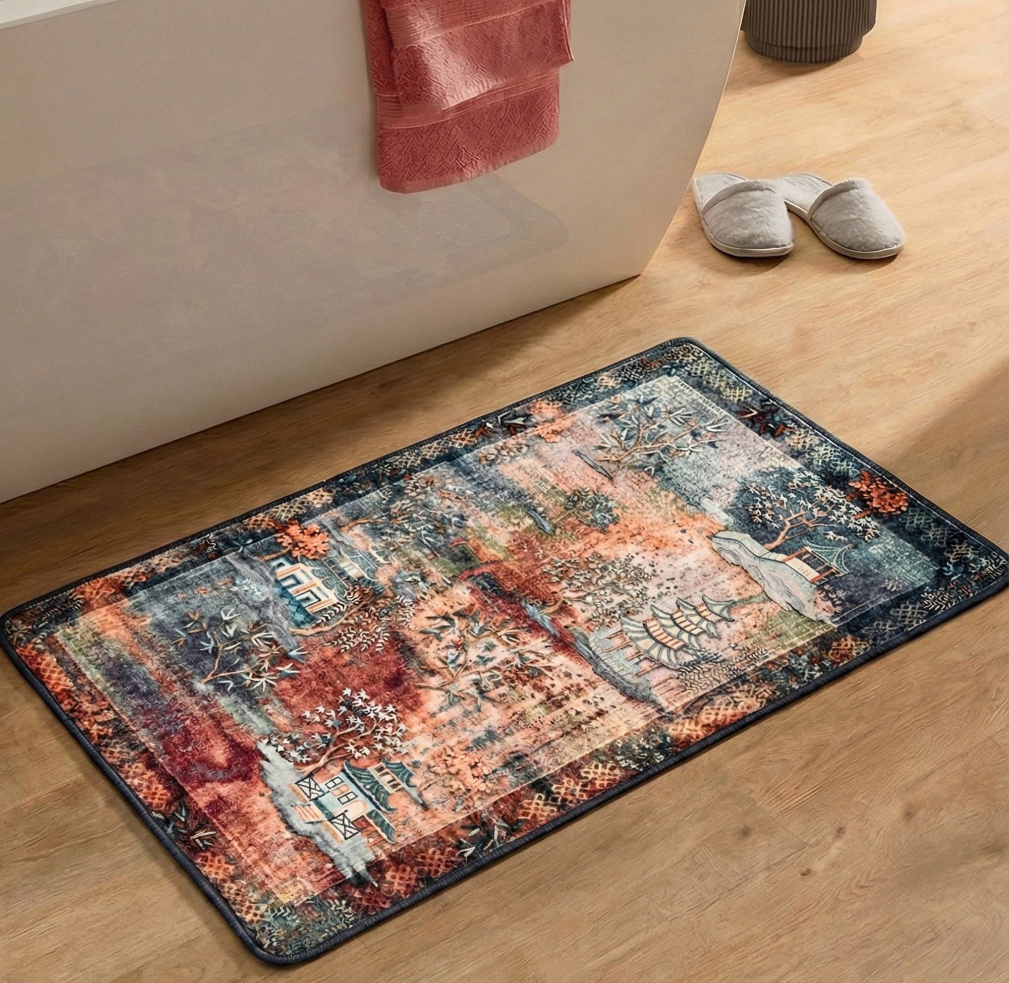 Image of Gino Falcone Badematte "Aquata GF-163, Badvorleger, Badezimmer Teppich" Höhe 5 mm rutschhemmend beschichtet fussbodenheizungsgeeignet Badteppich, bedruckt, rechteckig