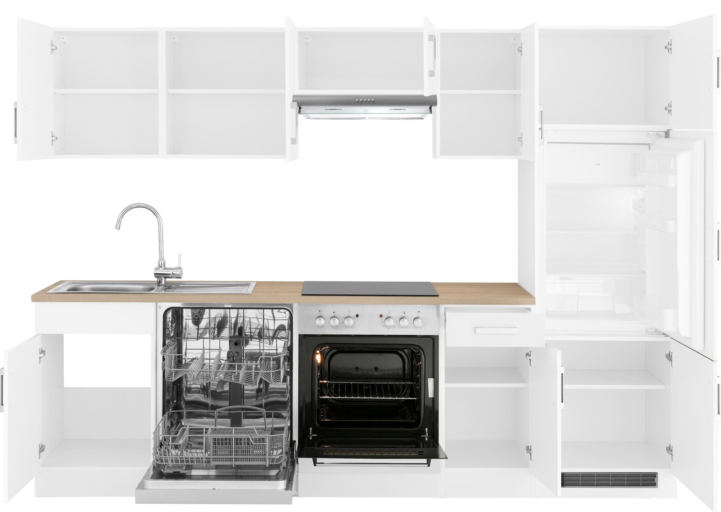 KOCHSTATION Kitchenette »KS-Gera« Largeur 270 cm, au choix avec appareils électroménagers, avec plan de travail