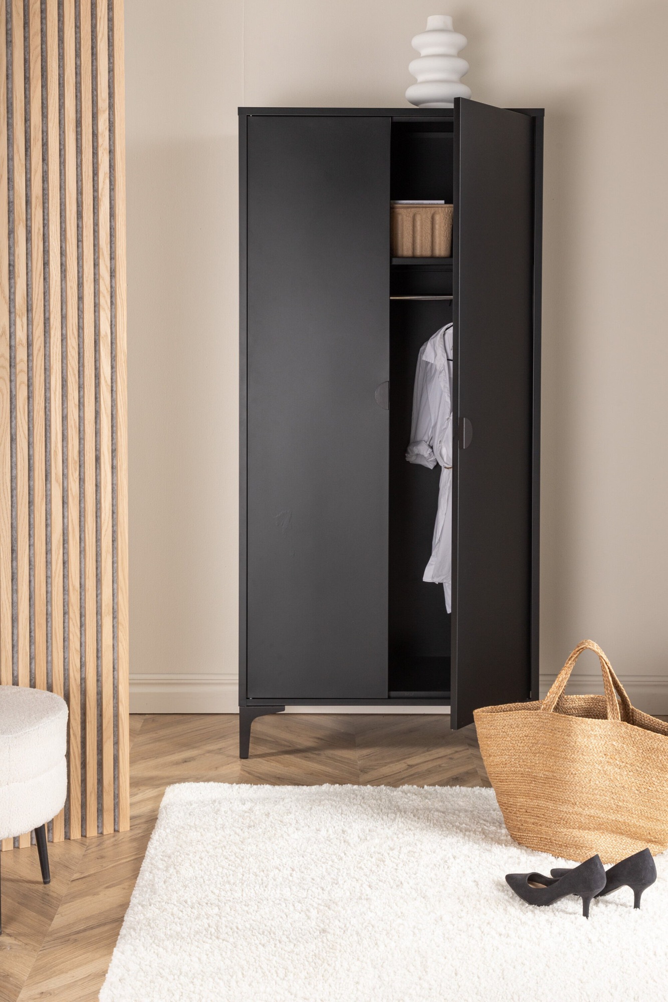 Armoire 2 portes en métal Piring noir