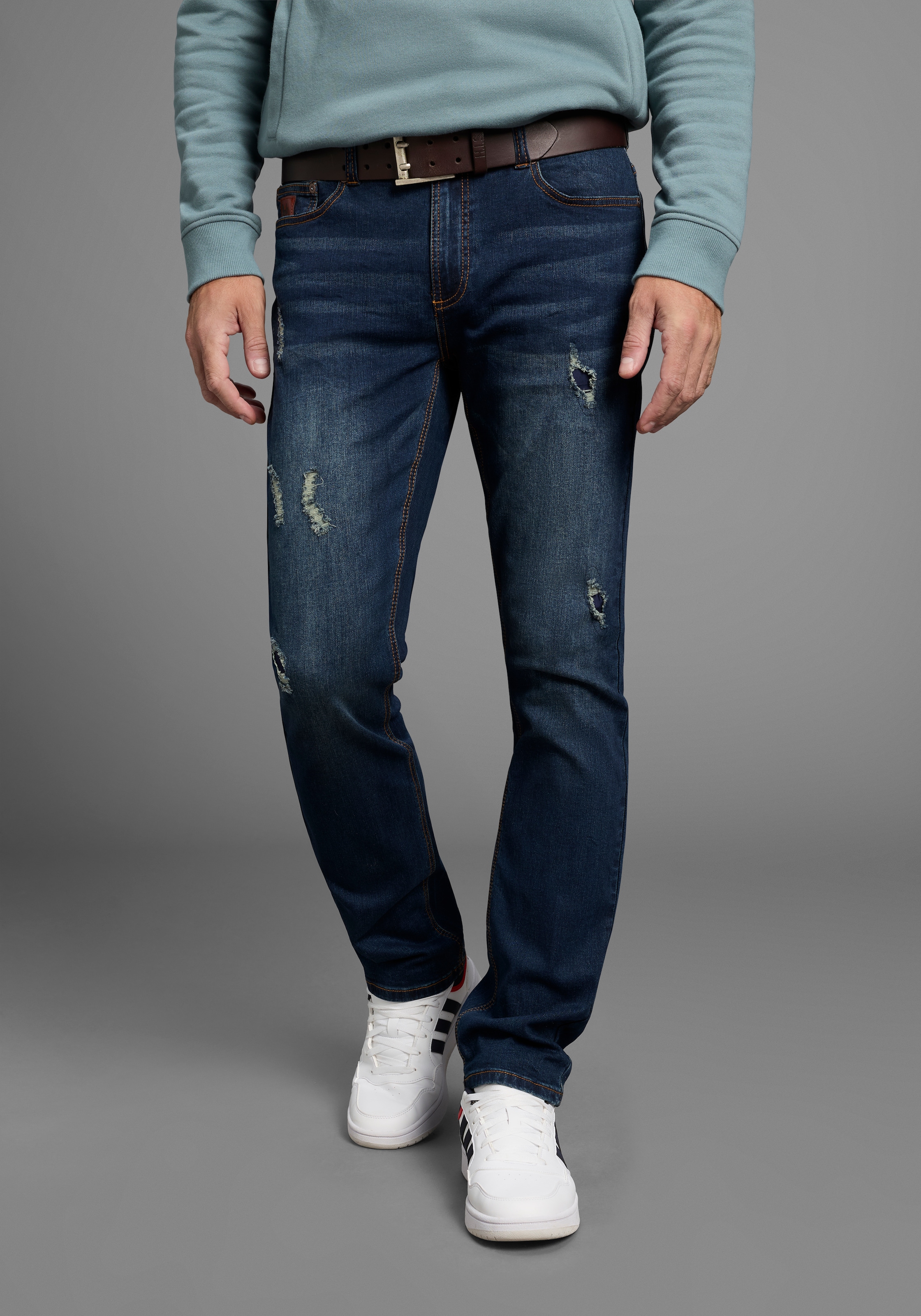 Image of Bruno Banani Straight-Jeans "Hutch" gerade geschnittenes Bein, niedrige Leibhöhe, reguläre Passform