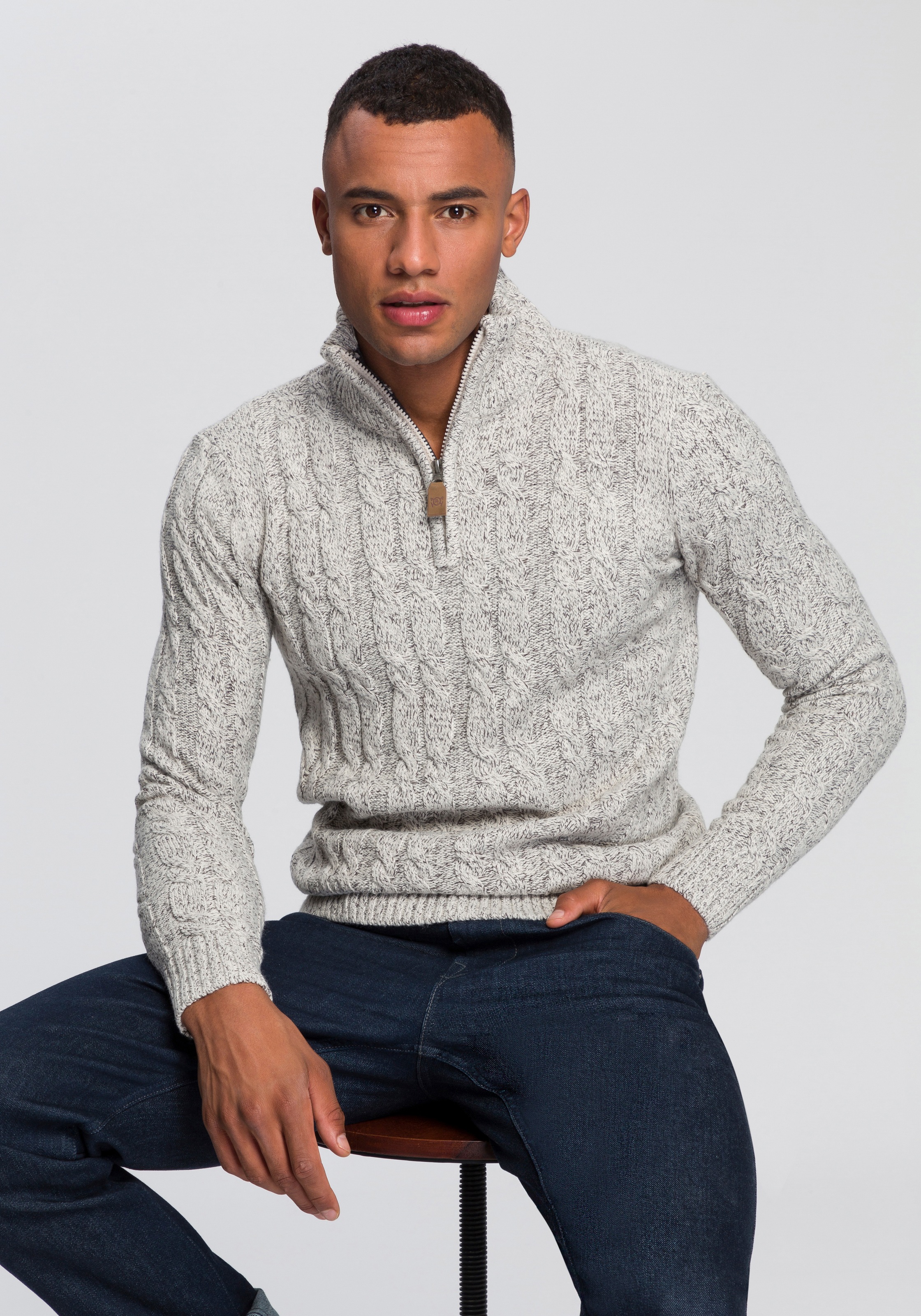 Image of TOM TAILOR Polo Team Troyer, mit Zopfstrickmuster bei Ackermann Versand Schweiz