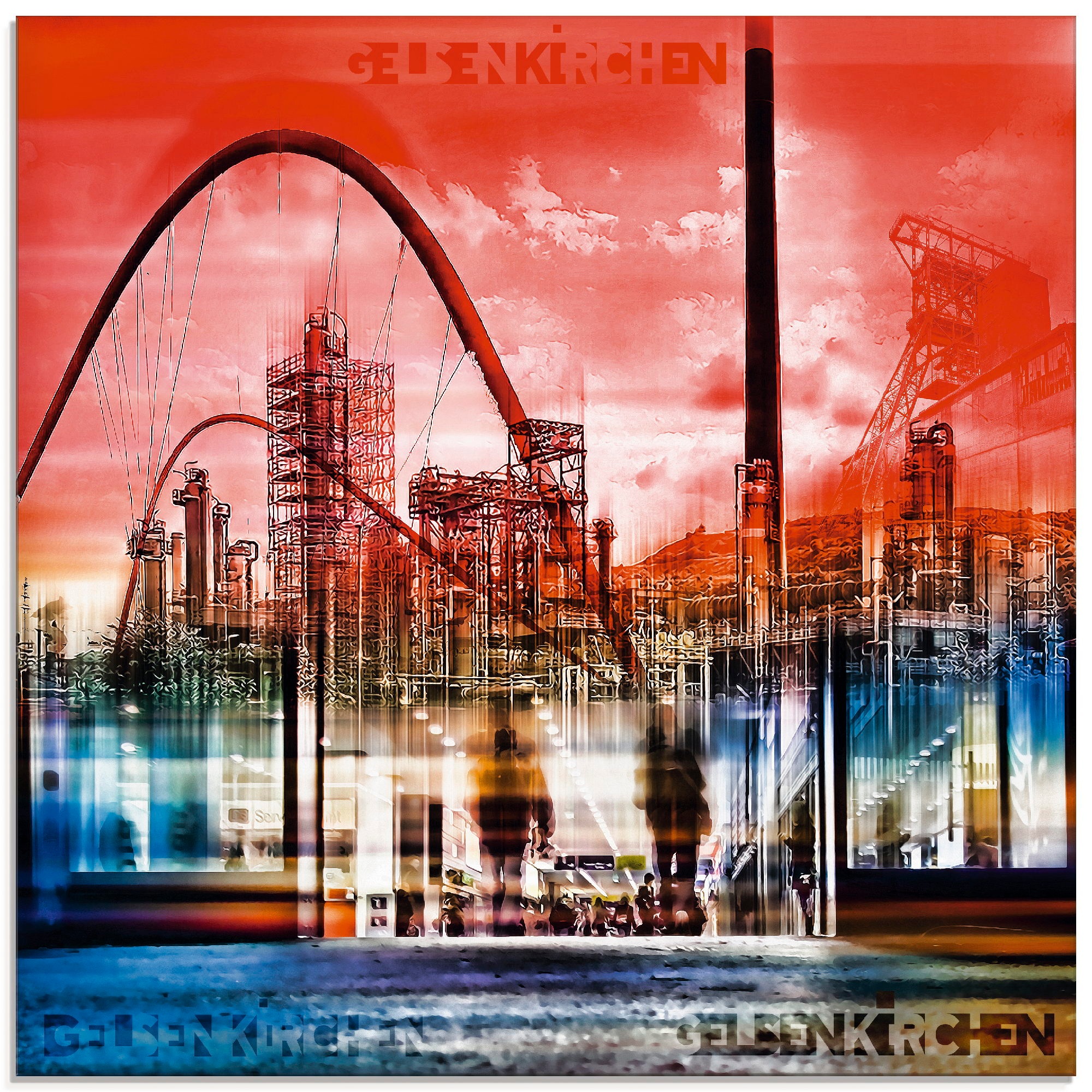 Image of Artland Glasbild »Gelsenkirchen Skyline Collage 01«, Deutschland, (1 St.) bei Ackermann Versand Schweiz