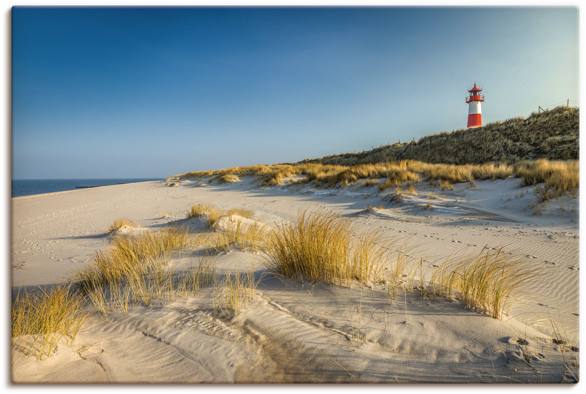 Image of Artland Leinwandbild "Leuchtturm List-Ost Ellenbogen-Halbinsel" Strandbilder 1 Stk. tlg. auf Holzrahmen gespannt