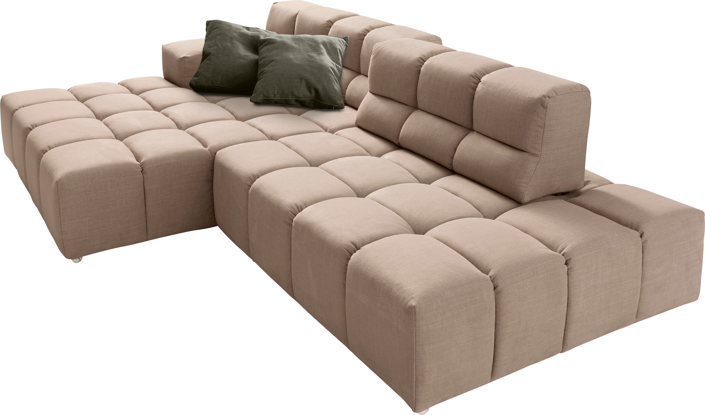 designwerk Ecksofa »Temple, Designsofa trifft hohen Sitzkomfort, L-Form« mit Sitztiefenverstellung