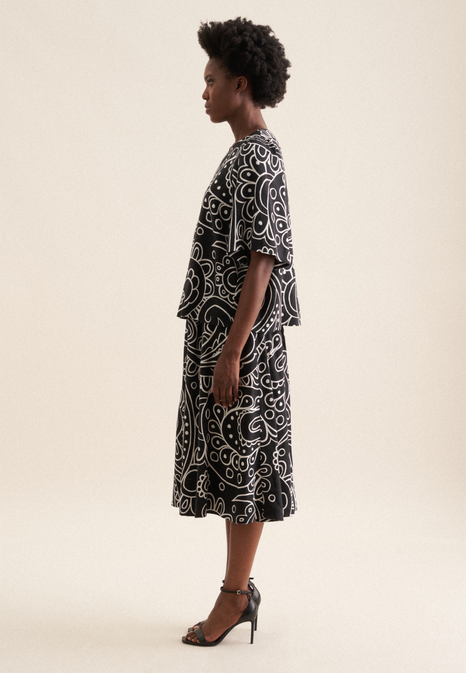 seidensticker Chemisier à chemise »Schwarze Rose« 1/2 Rundhals Paisley