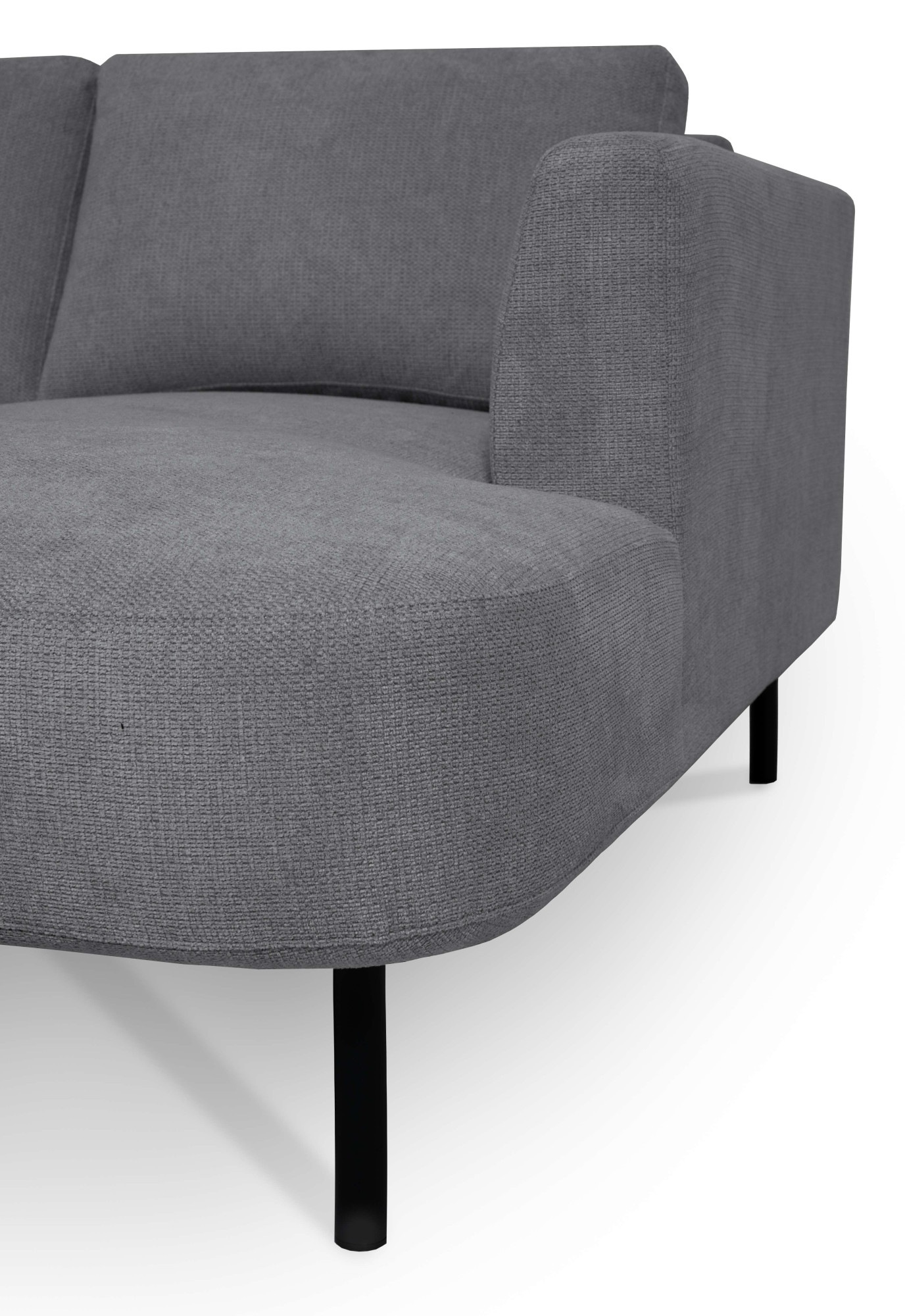 Places of Style Wohnlandschaft »Cesola«, in weichem Chenille-Stoff, Breite 327 cm, mit schwarzen Metallfüssen