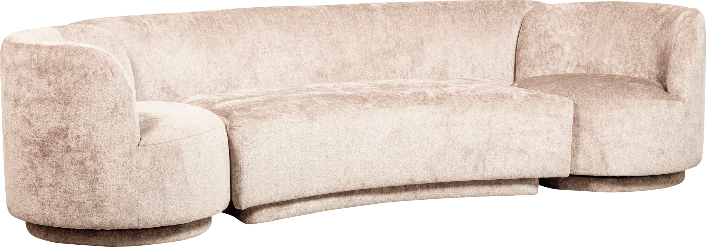 WOOOD Loungesofa »Combi Popular Chenille-Bezug organische Form H 72 x B 290 x T 97 cm« Mit 2 sessel, Tragkraft 400 kg, Maximale Verschleissfestigkeit