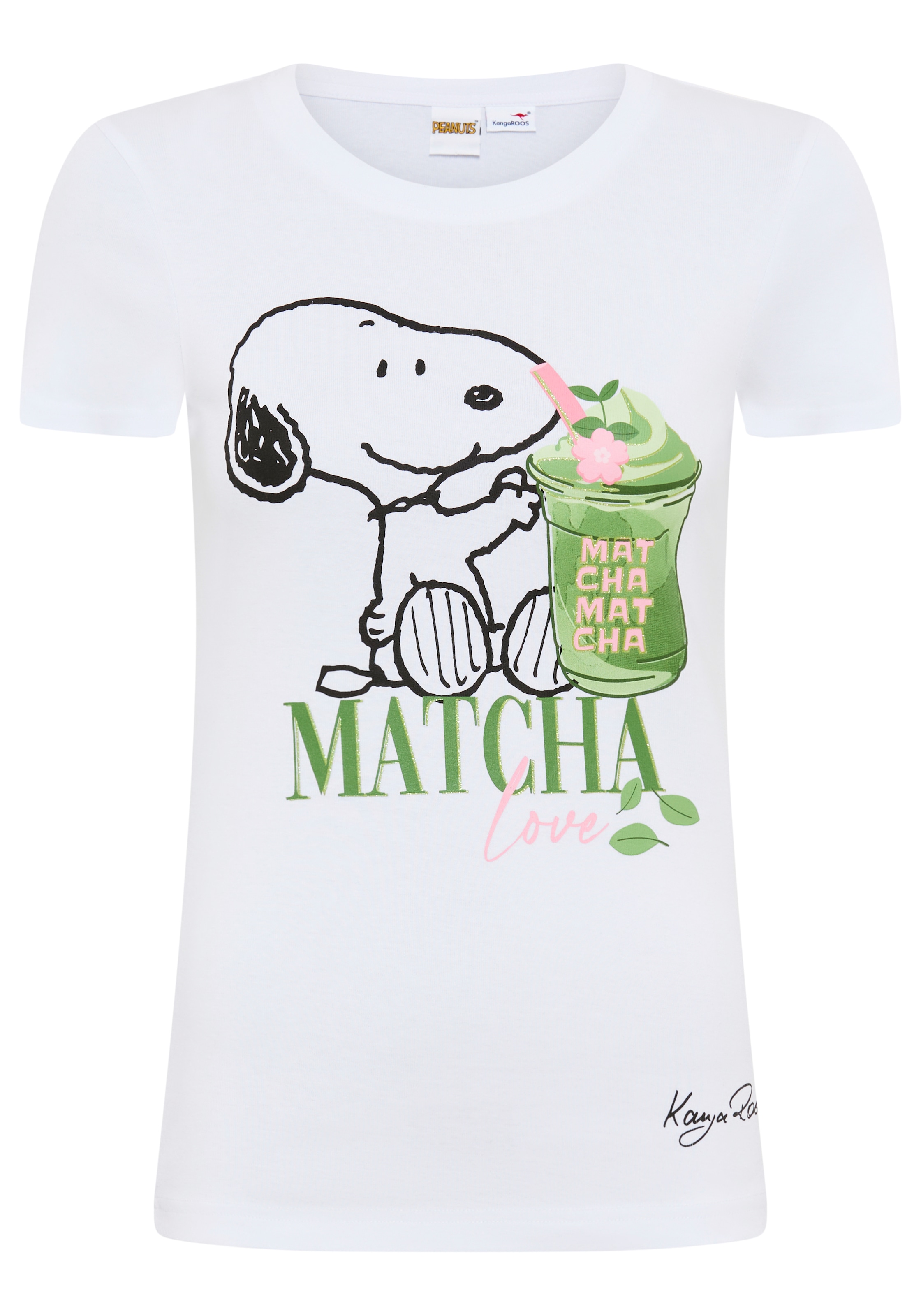 KangaROOS T-shirt figurbetonte Passform, Kurzarm, hüftlanger Schnitt