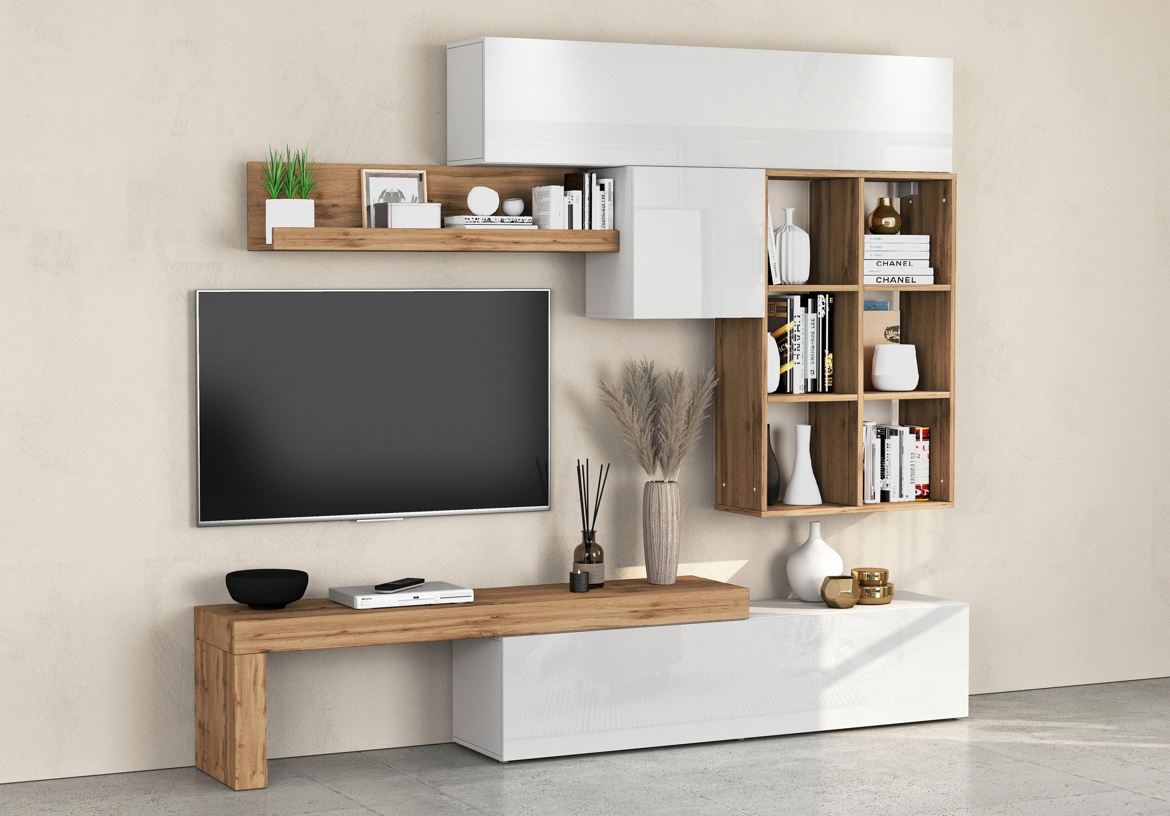 Image of GOODproduct Wohnwand "Chronos Wohnwand, Medienwand, 5-er set" 5 Stk. tlg.