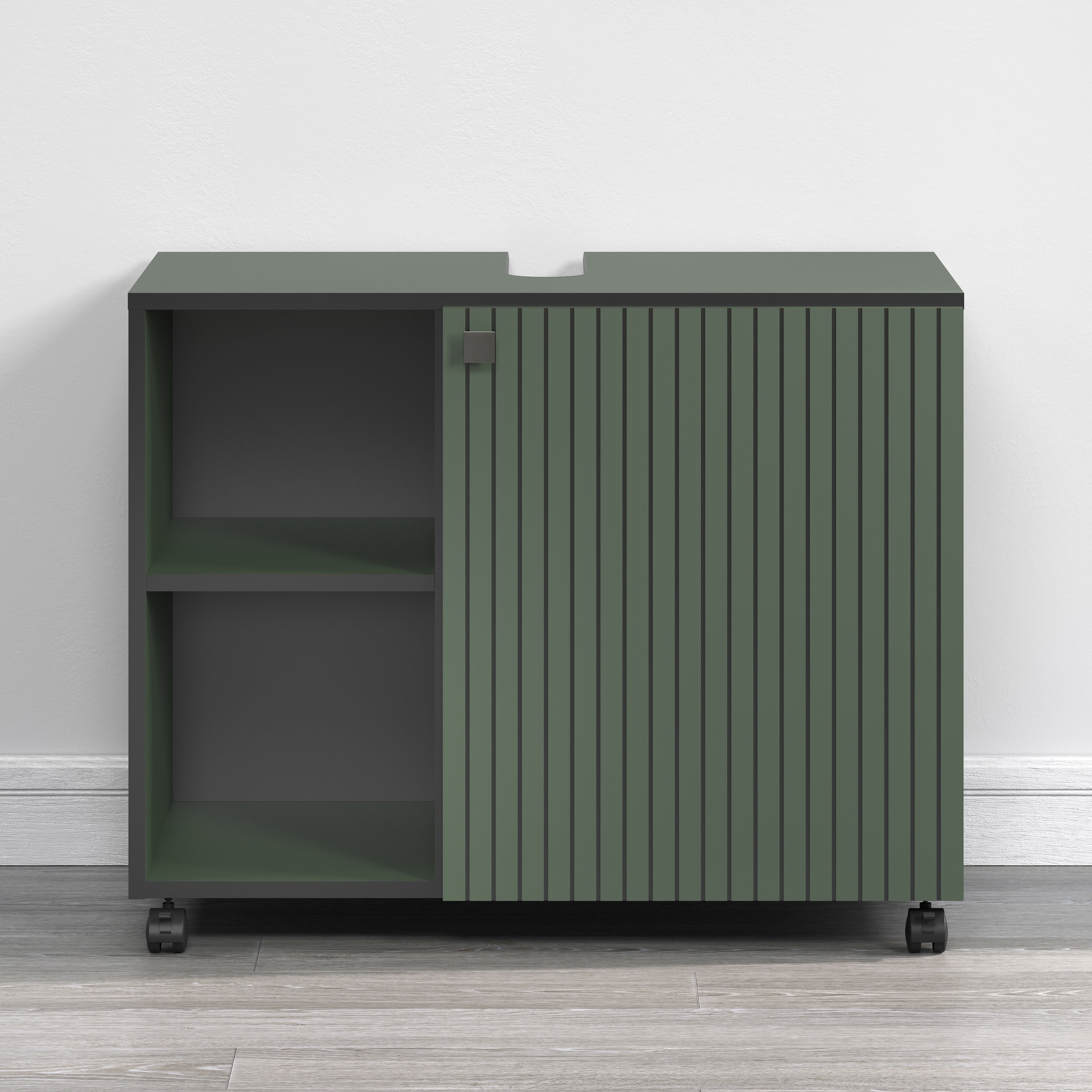 Image of welltime Waschbeckenunterschrank "Amrum" 1 Stk. tlg. Waschtisch auf Rollen - (B/T/H) wahlweise 60-80/42/64 cm