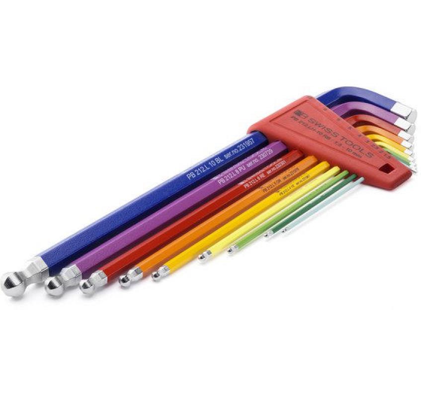 PB Swisstools Winkelschlüssel »Winkelschlüssel-Set 1,5-10 mm Innensechskant« mit Kugelkopf, 