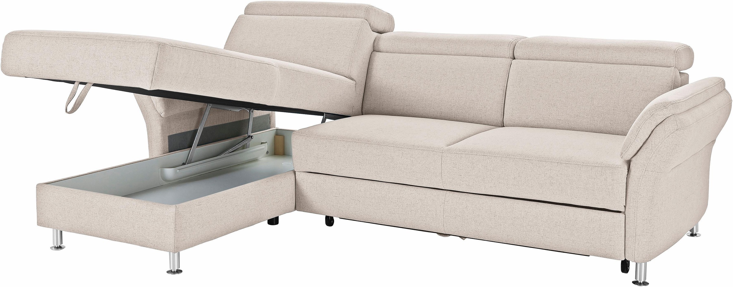 sit&more Ecksofa »Avignon L-Form«, Kopfteilverstellung, wahlweise mit Bettfunktion und Bettkasten