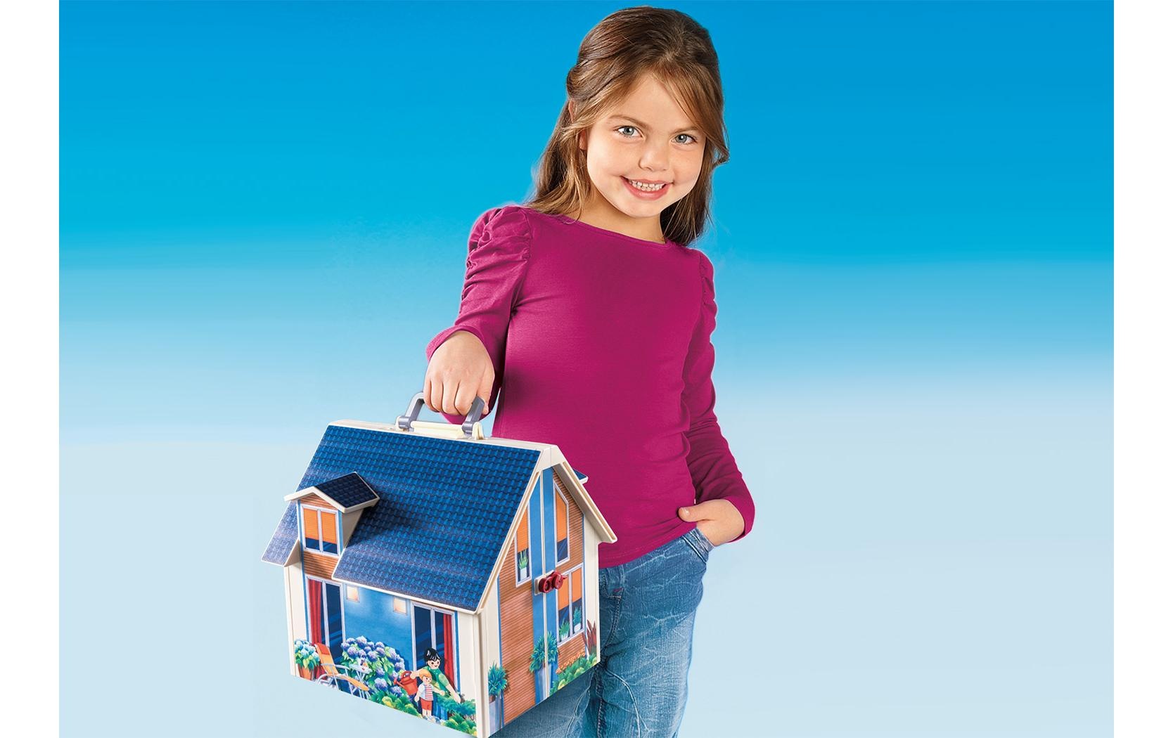Playmobil® Spielbausteine »Dollhouse Mitnehm-Puppenhaus 70985«, (64 St.)