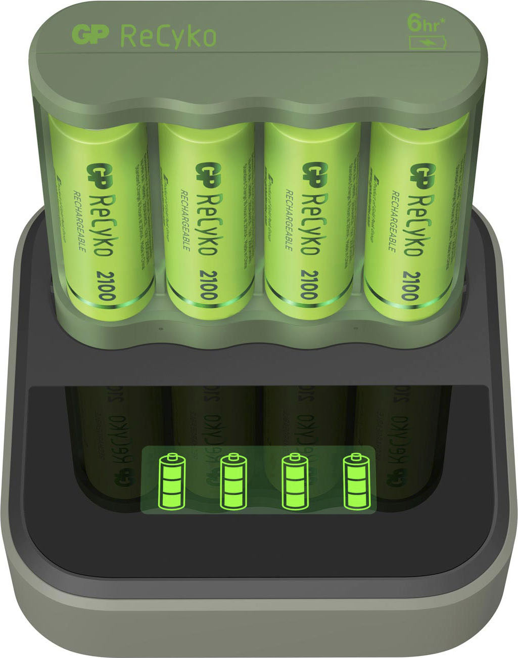 Image of GP Batteries Akku-Ladestation »USB-Akkuladegerät B421 mit Docking Station, inkl. 4x ReCyko AA Akkus je 2100 mAh« bei Ackermann Versand Schweiz