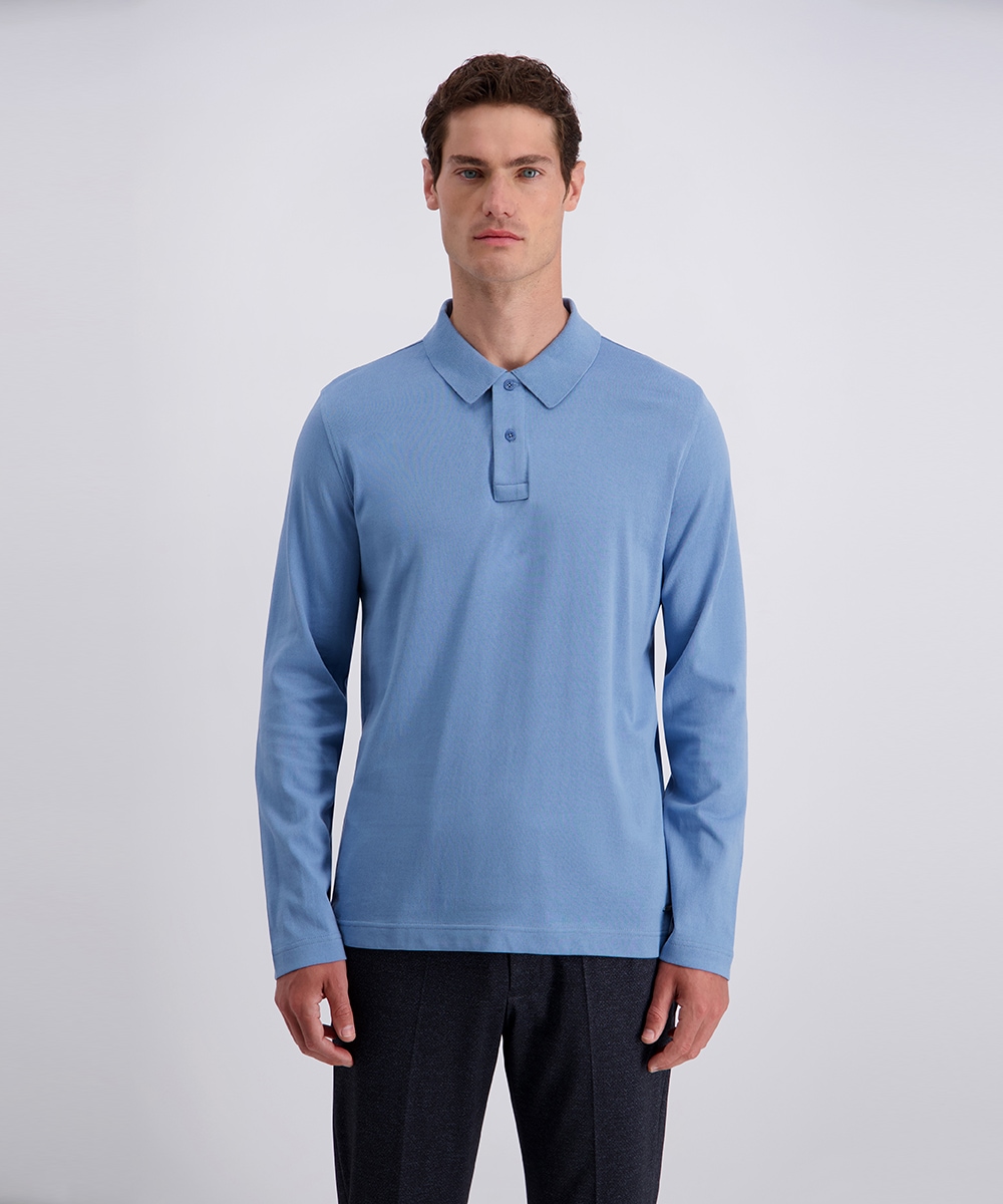 Pierre Cardin Polo à manches longues en forme 2 boutons