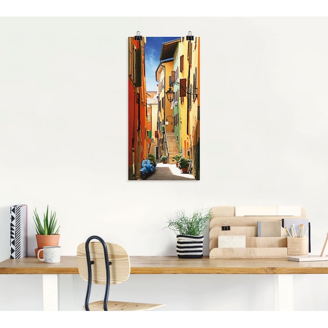 Artland Wandbild »Altstadtgasse Riva del Garda«, Architektonische Elemente,  (1 St.), als Leinwandbild, Wandaufkleber oder Poster in versch. Grössen  kaufen