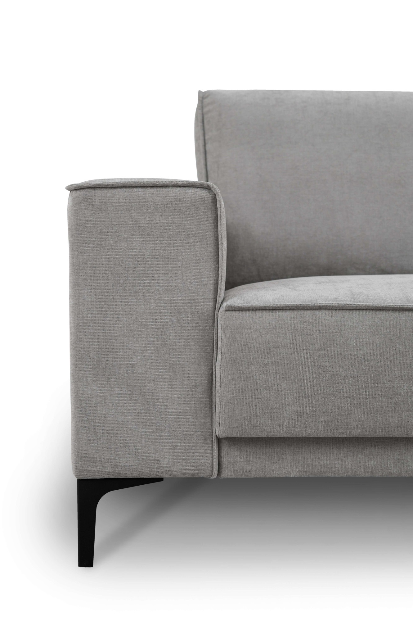 Places of Style Ecksofa »Polsterecke Oland, Struktur, Flachgewebe, Luxus-Microfaser, Boucle«, L-Form, 289 cm, Wellenunterfederung, Skandi-Design, Metallfüsse