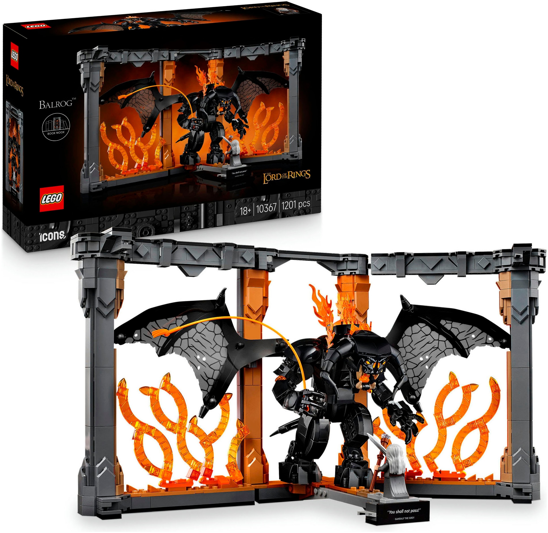 Image of LEGO Konstruktionsspielsteine "Der Herr der Ringe: Balrog Bücherstütze (10367), LEGO Icons" Made in Europe
