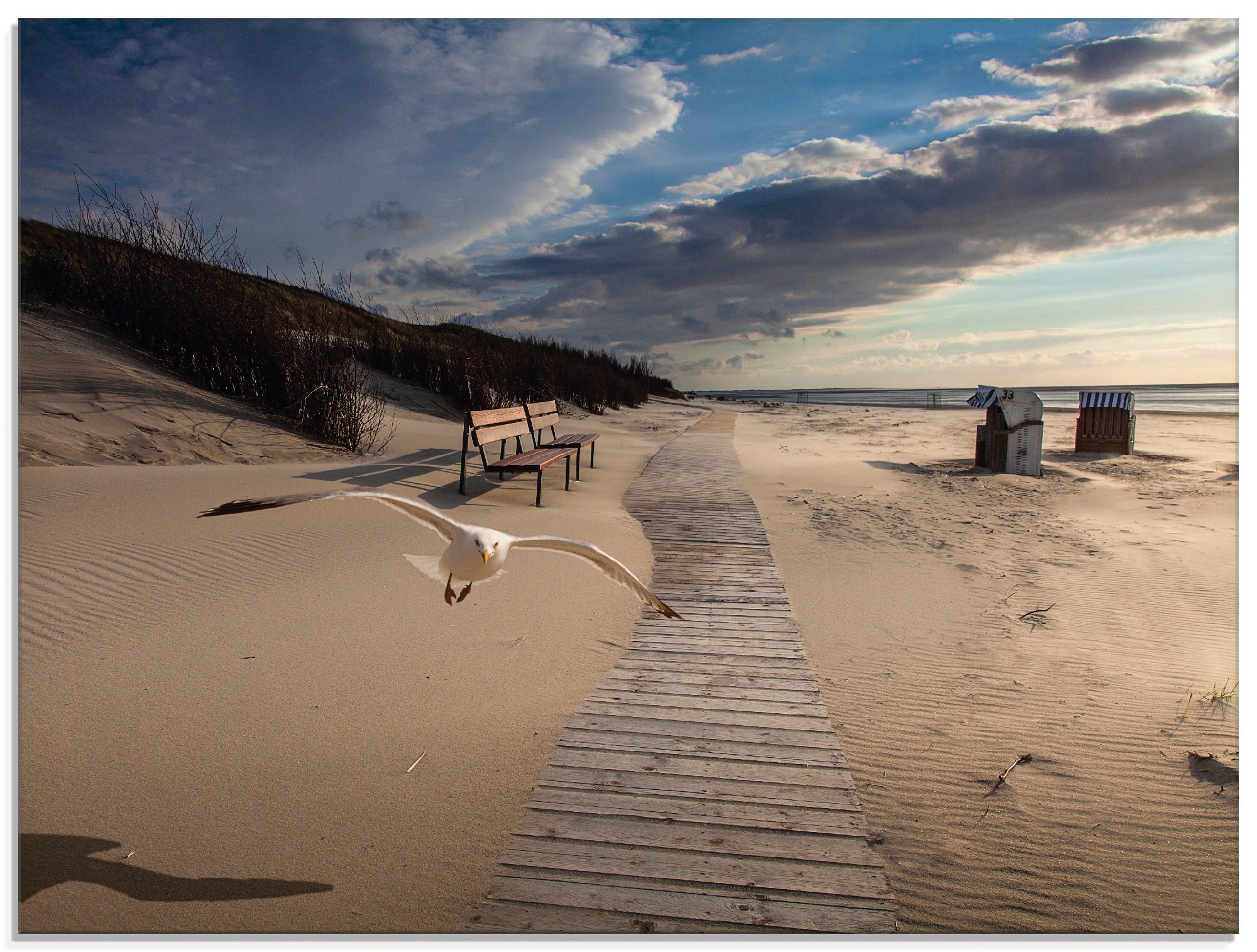 Image of Artland Glasbild "Strandimpressionen" Strand 1 Stk. tlg. in verschiedenen Grössen